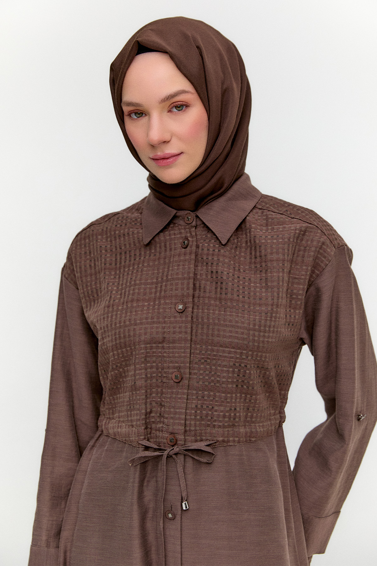 Pamuklu Keten Görünümlü Tunik, Tesettür Giyim