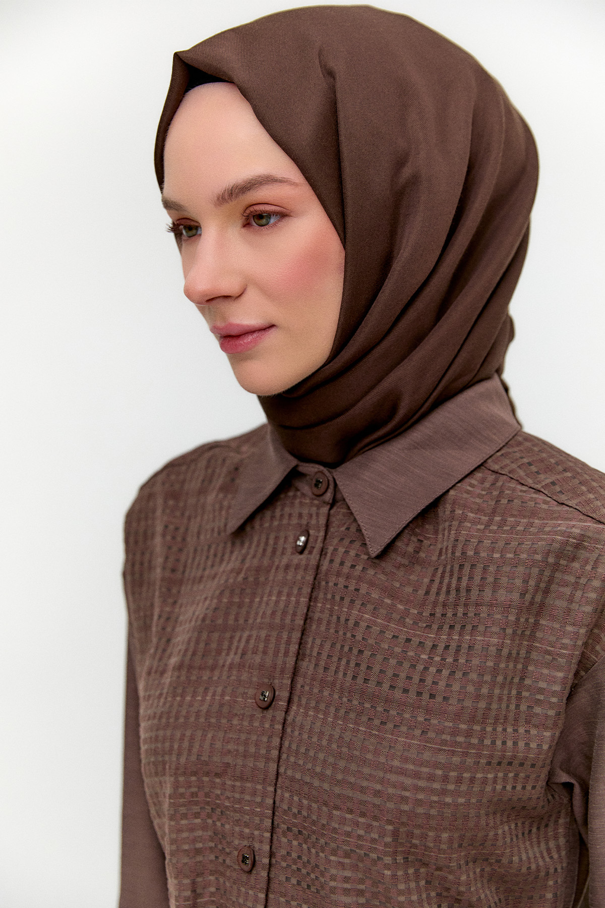 Pamuklu Keten Görünümlü Tunik, Tesettür Giyim