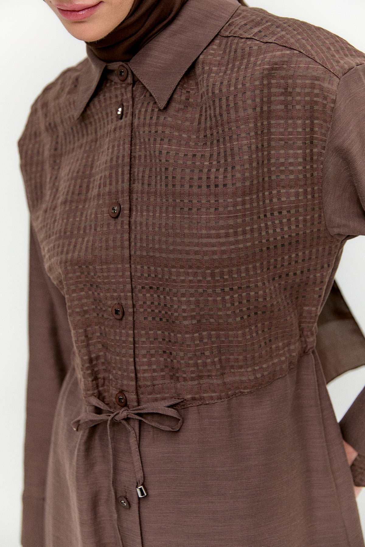 Pamuklu Keten Görünümlü Tunik, Tesettür Giyim