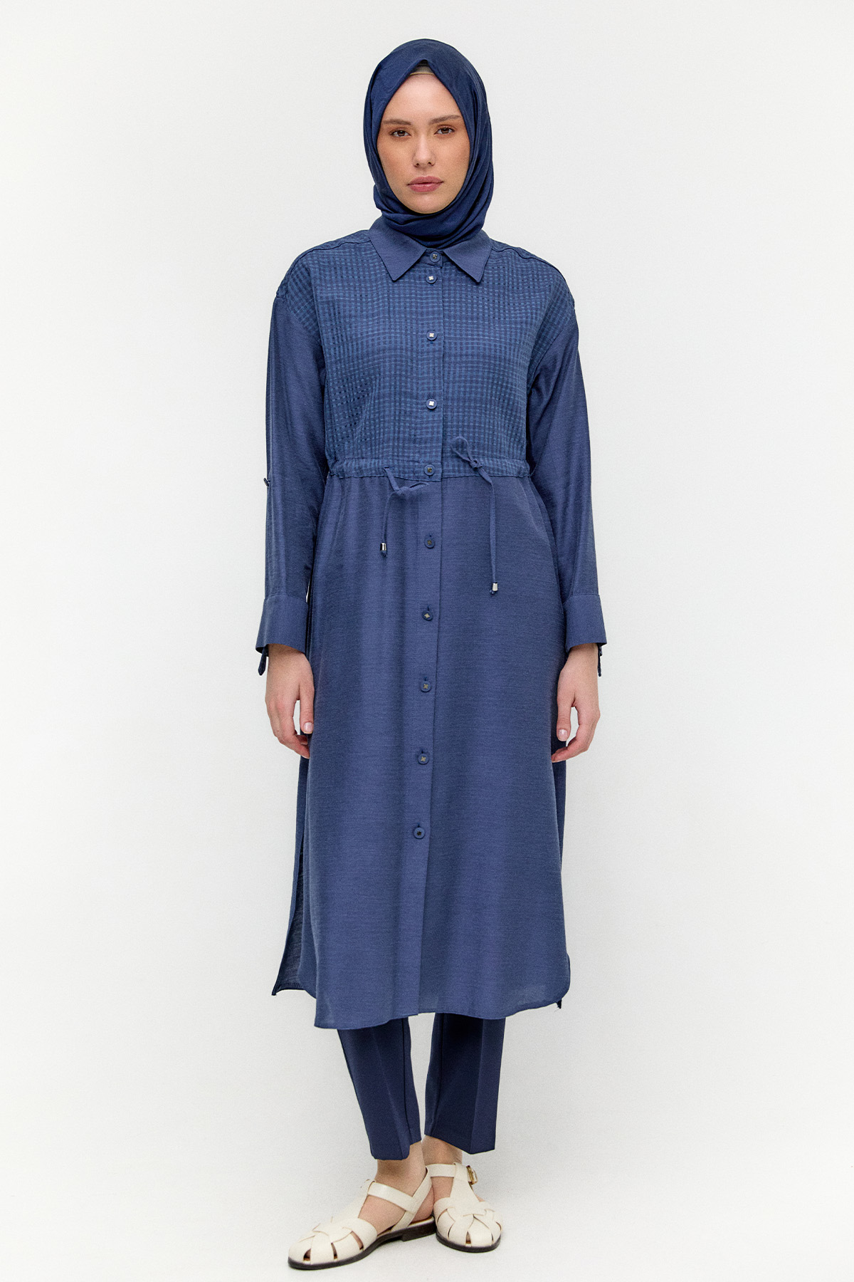 Pamuklu Keten Görünümlü Tunik, Tesettür Giyim