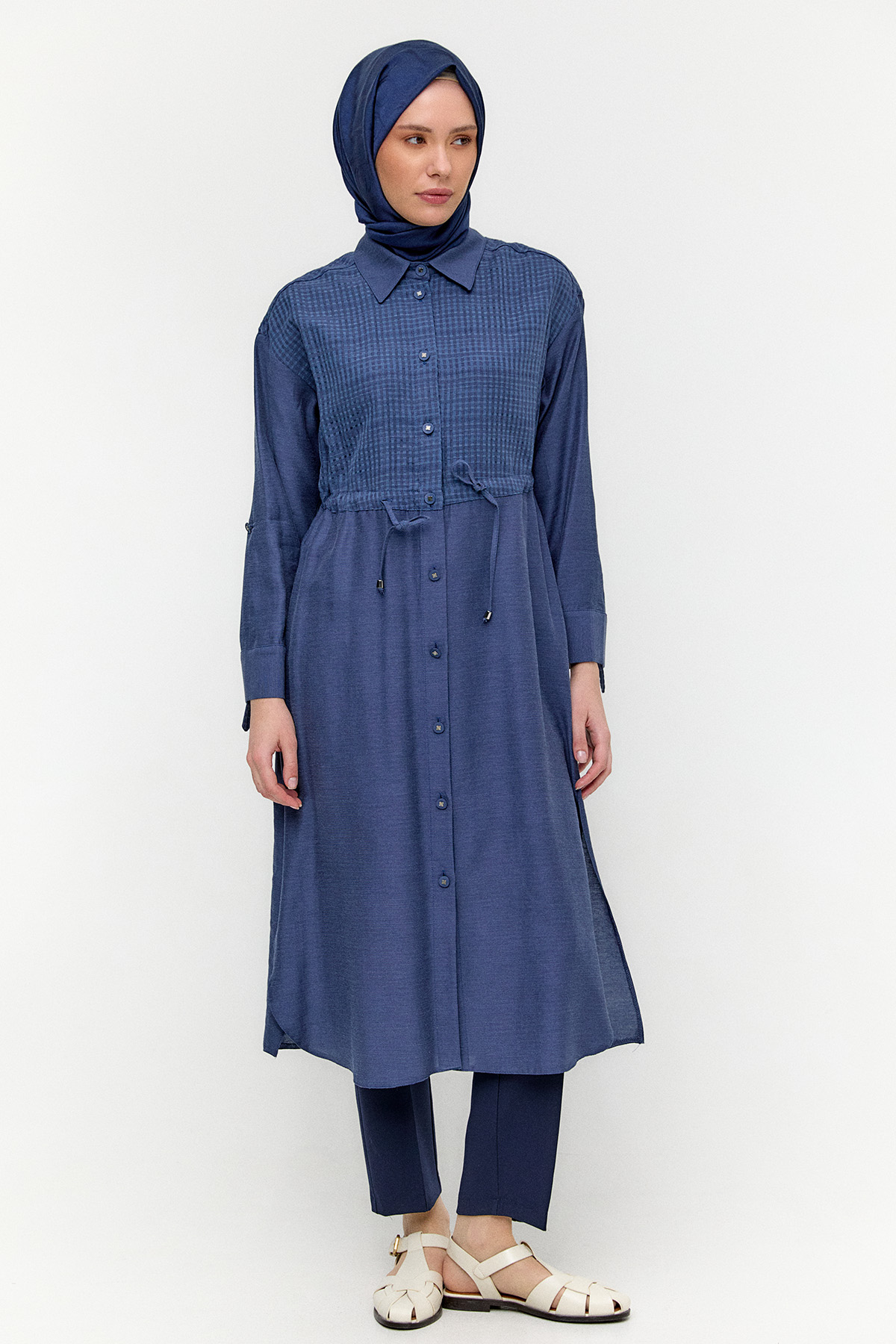 Pamuklu Keten Görünümlü Tunik, Tesettür Giyim