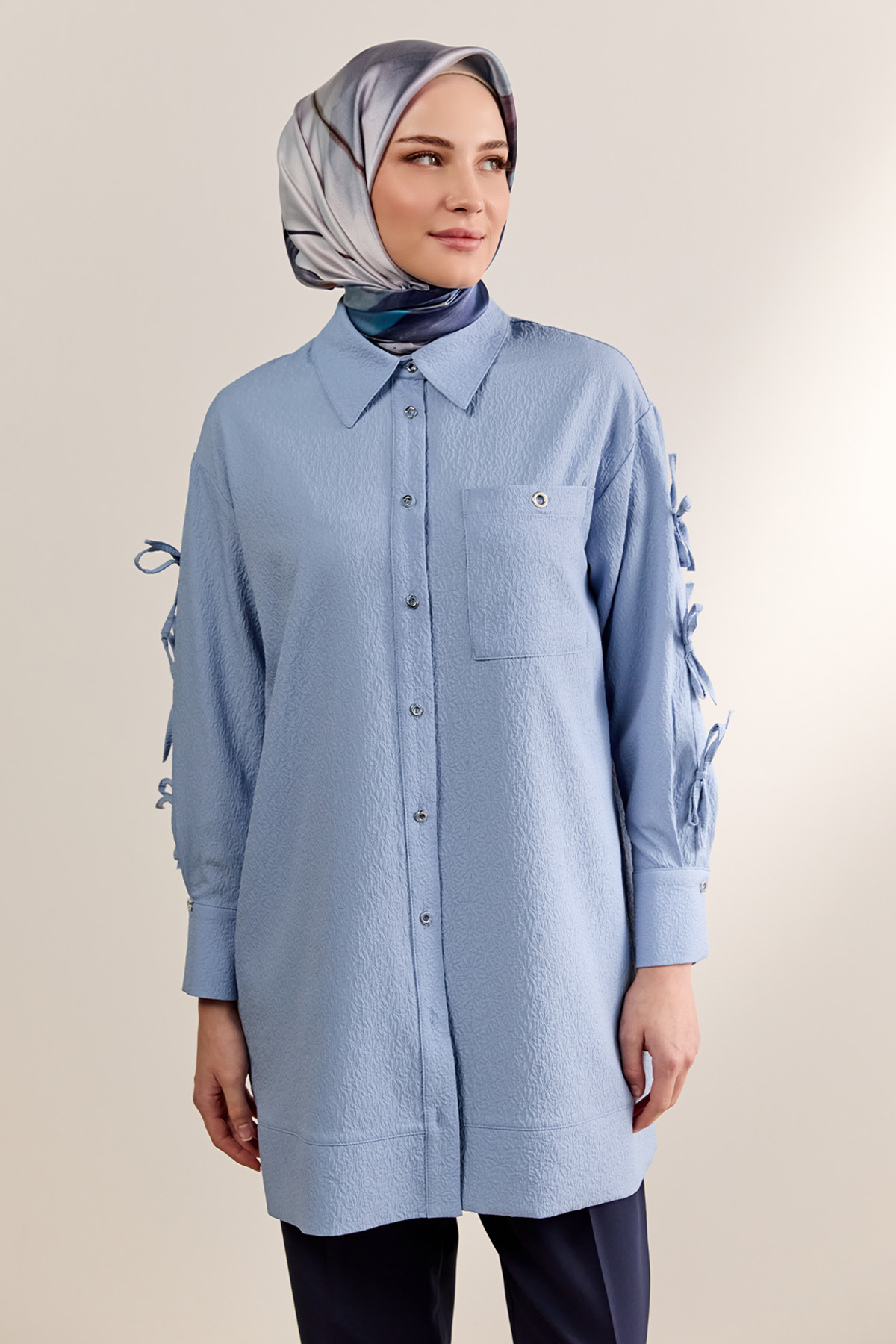 Tek Cepli Fiyonklu Tunik, Tesettür Giyim