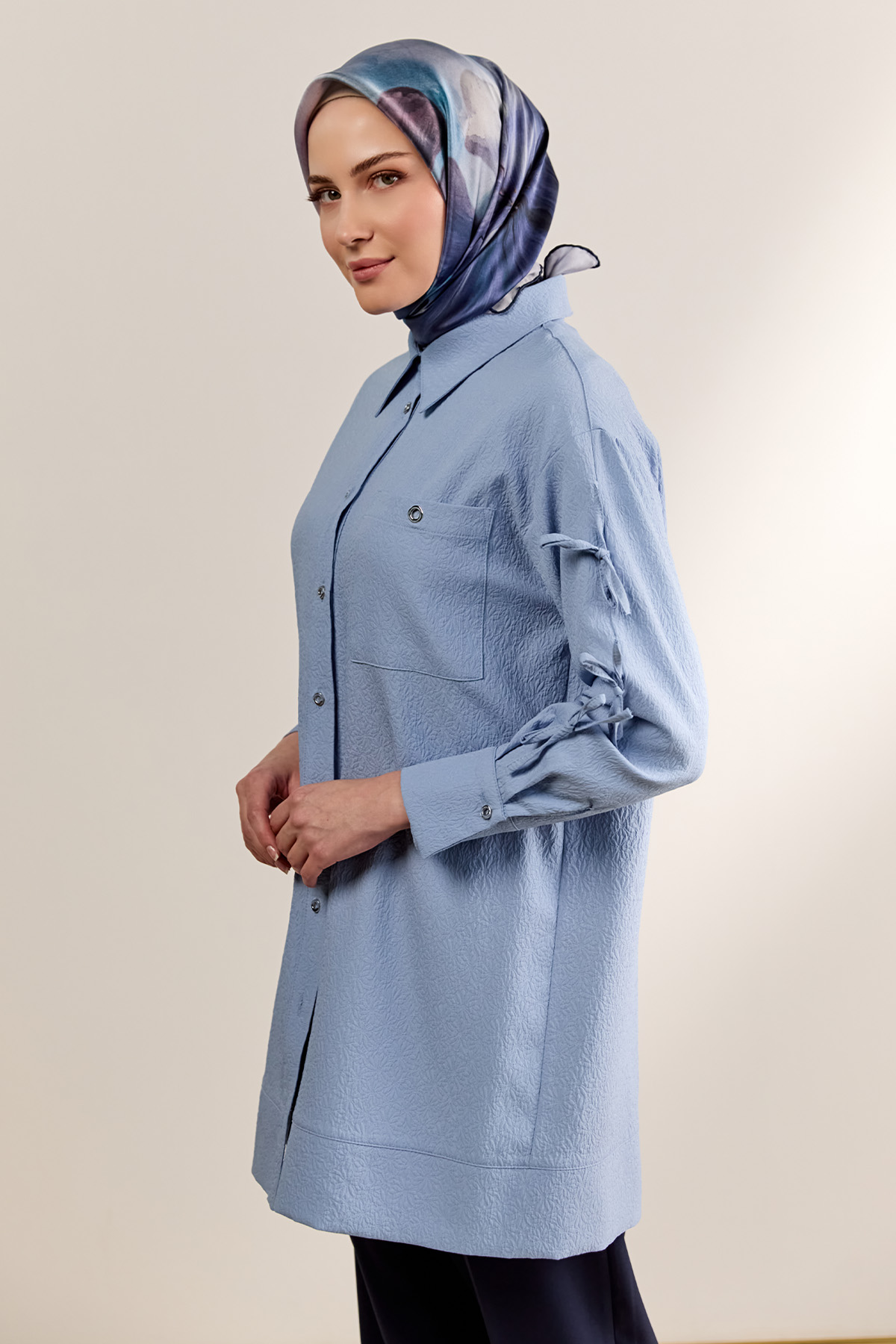 Tek Cepli Fiyonklu Tunik, Tesettür Giyim