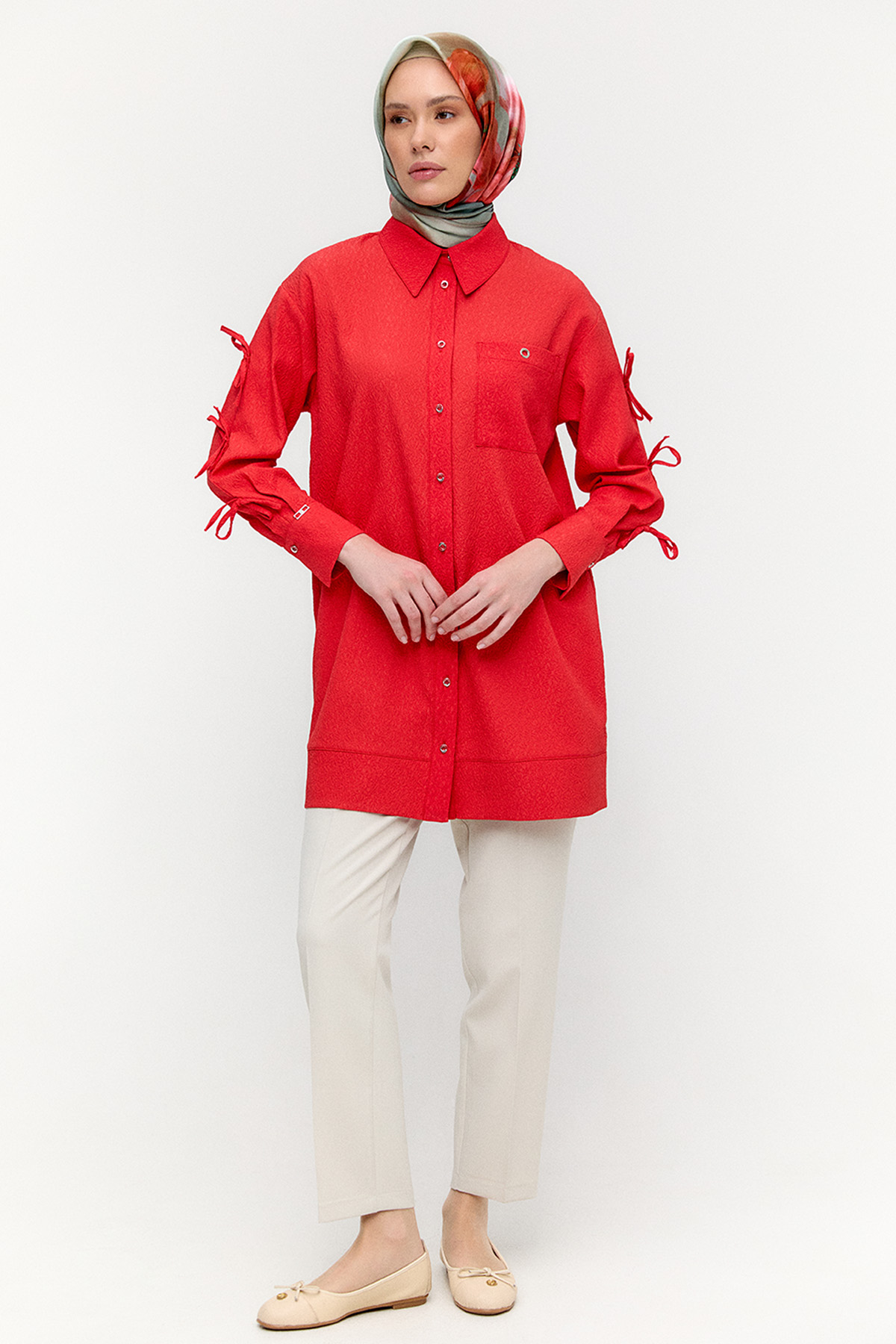 Tek Cepli Fiyonklu Tunik, Tesettür Giyim