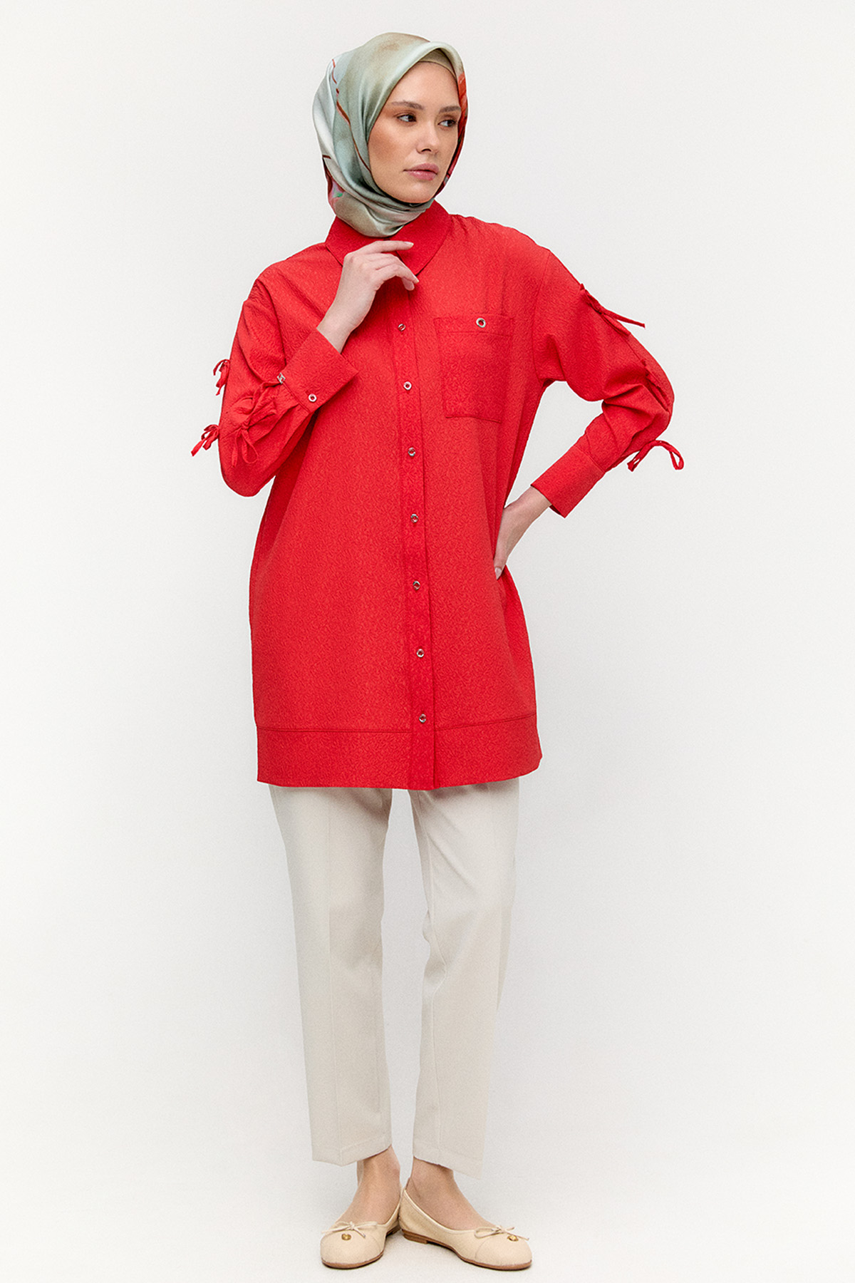 Tek Cepli Fiyonklu Tunik, Tesettür Giyim