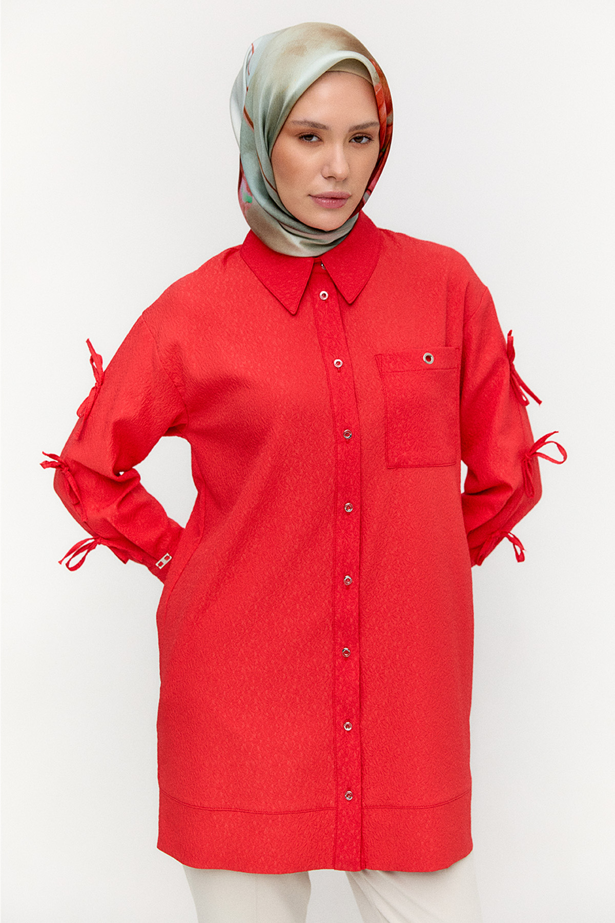 Tek Cepli Fiyonklu Tunik, Tesettür Giyim