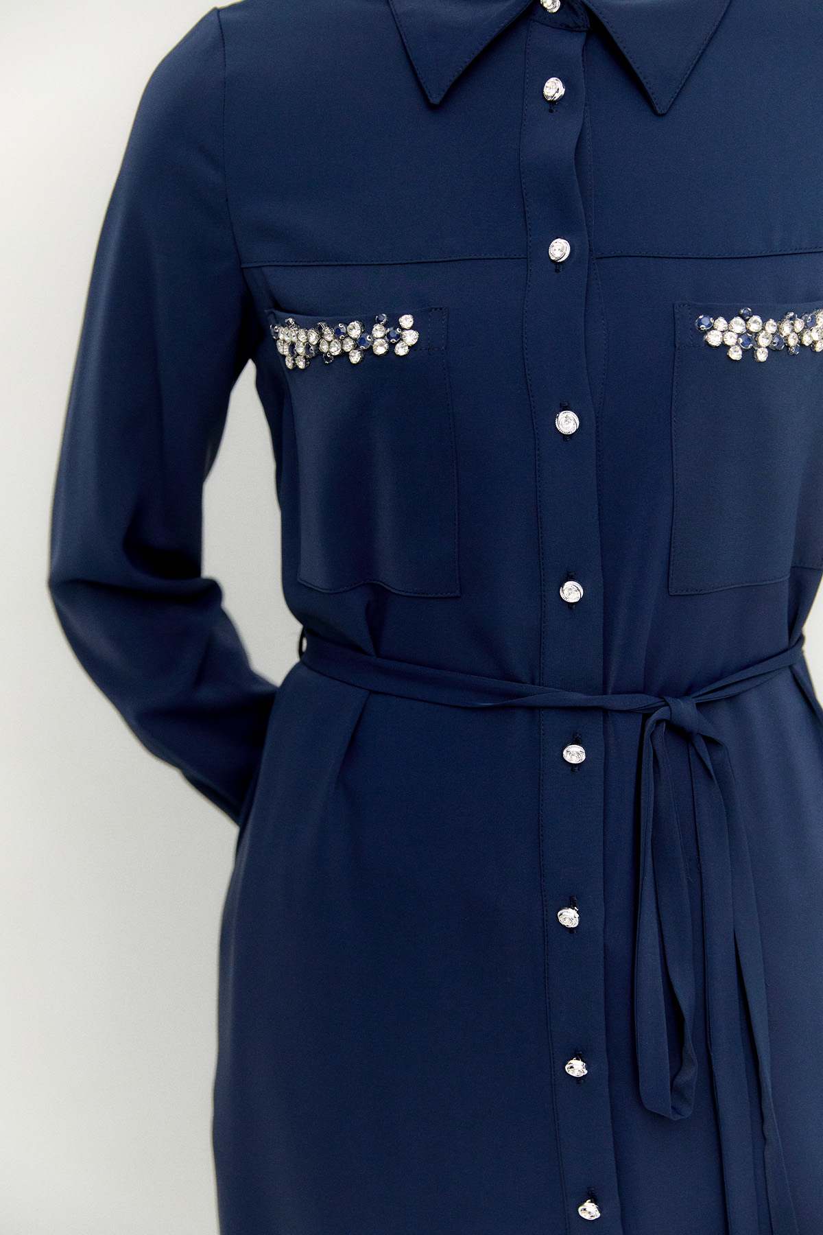 Taş İşlemeli Krep Tunik, Tesettür Giyim