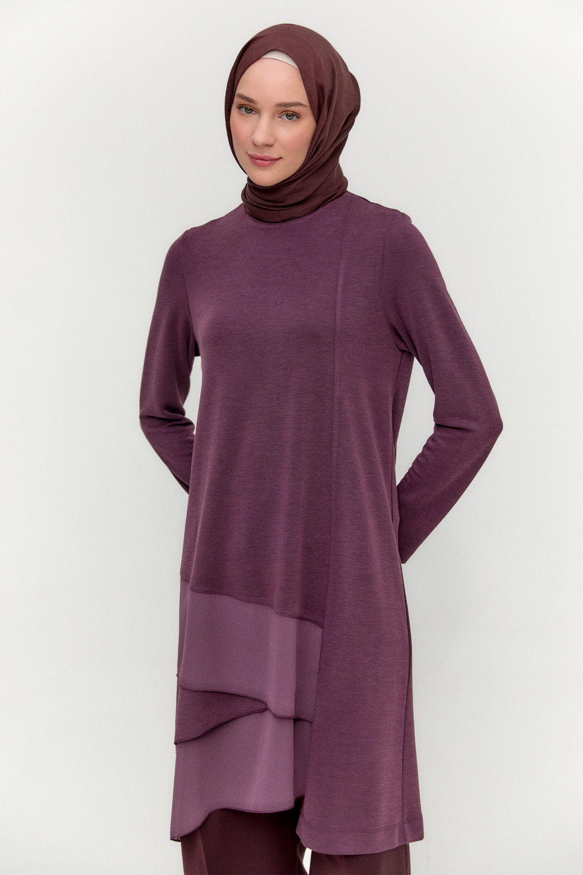 Şifon Detaylı Modal Tunik, Tesettür Giyim