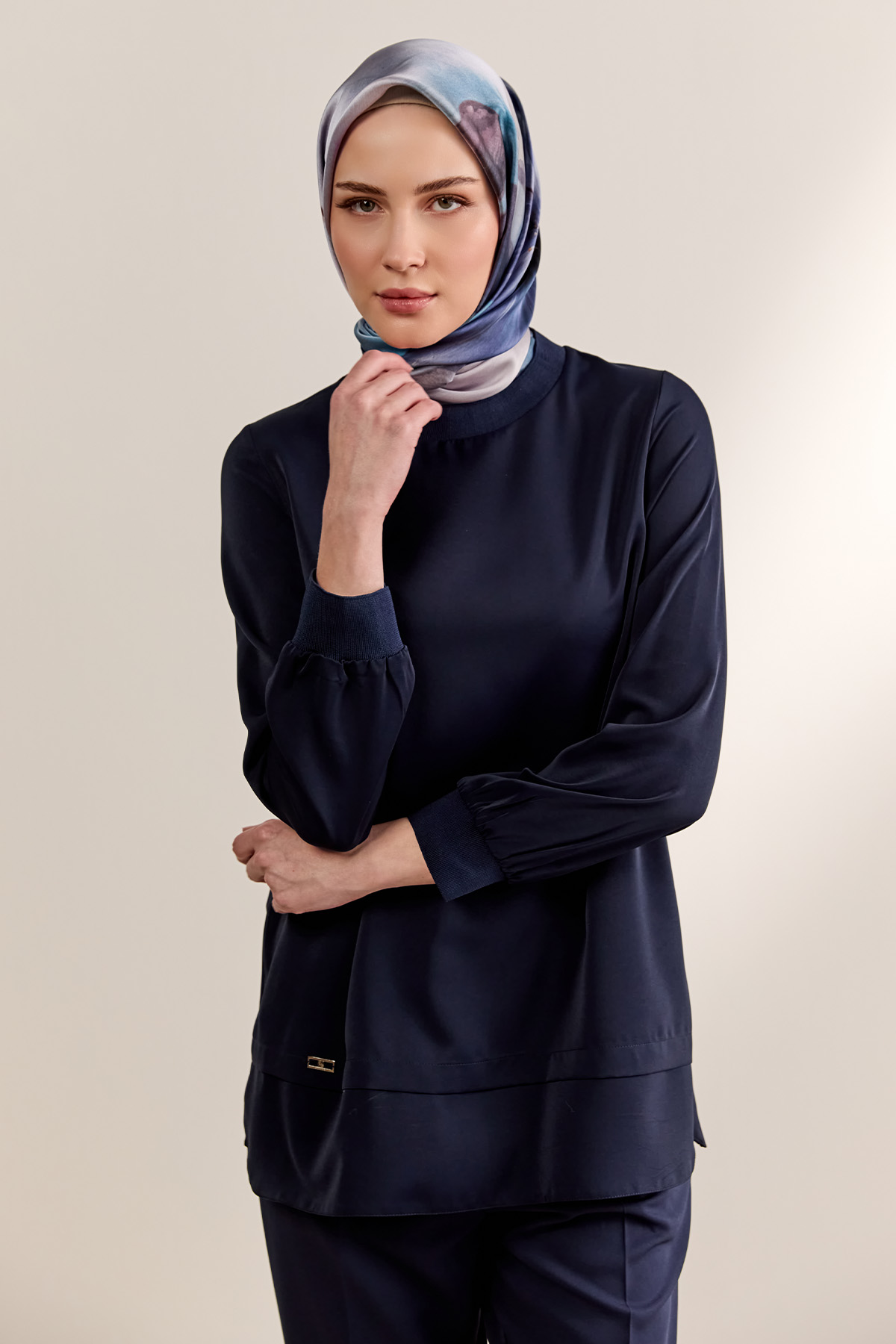 Ribanalı Detaylı Basic Tunik, Tesettür Giyim