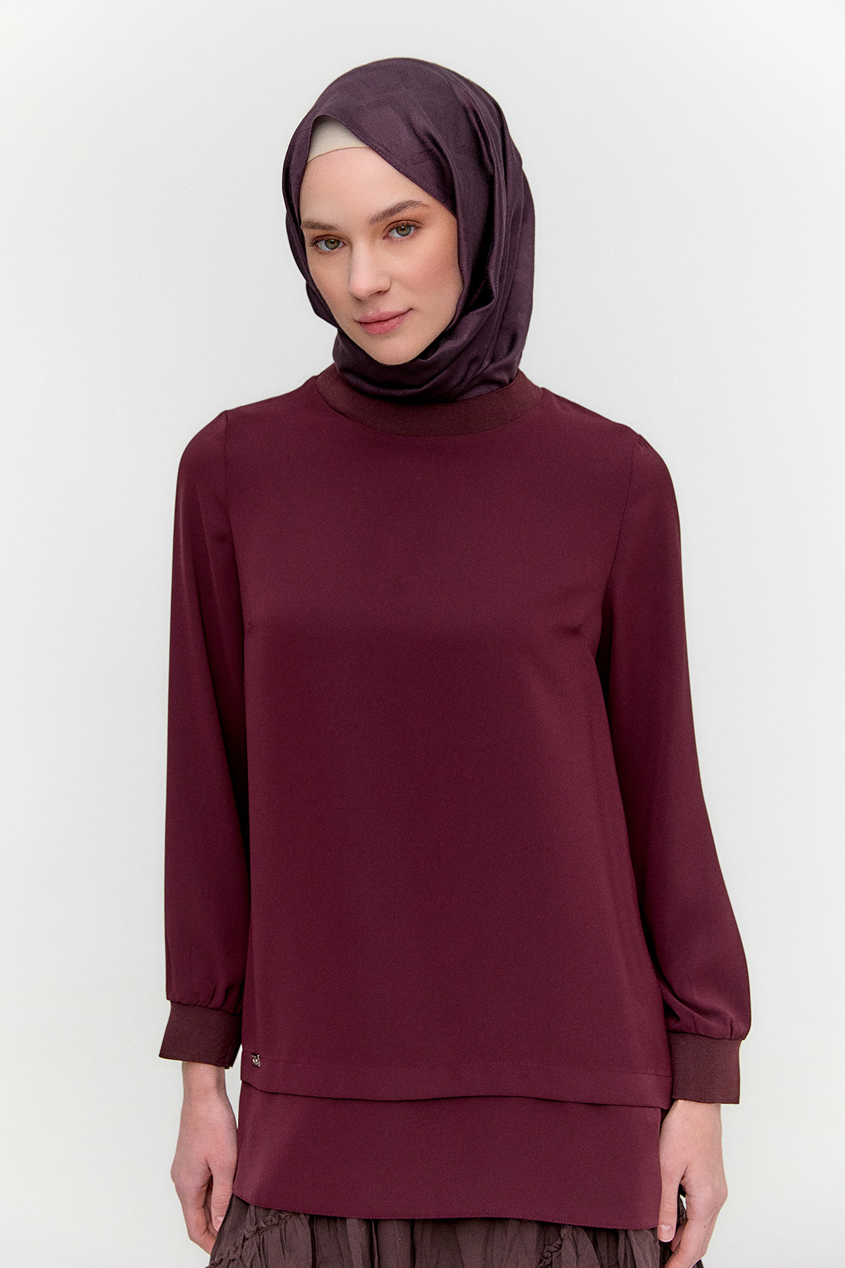 Ribanalı Detaylı Basic Tunik, Tesettür Giyim