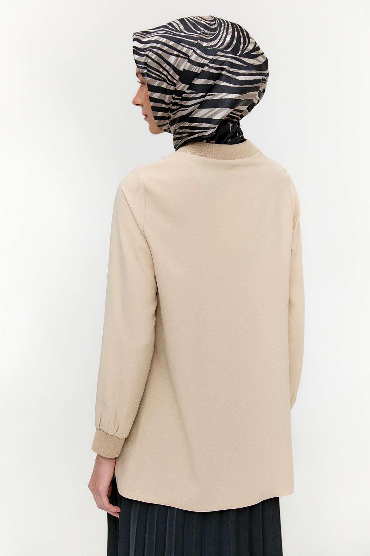 Ribanalı Detaylı Basic Tunik, Tesettür Giyim