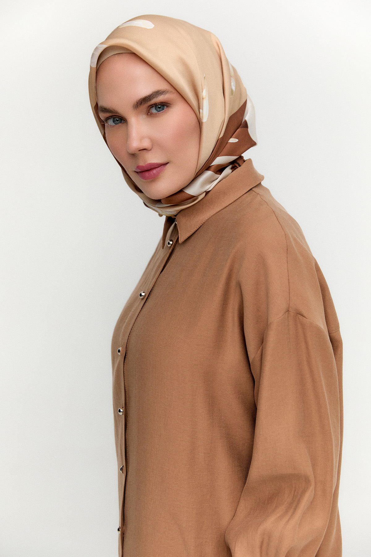 Düğmeli Lyocell Tunik, Tesettür Giyim