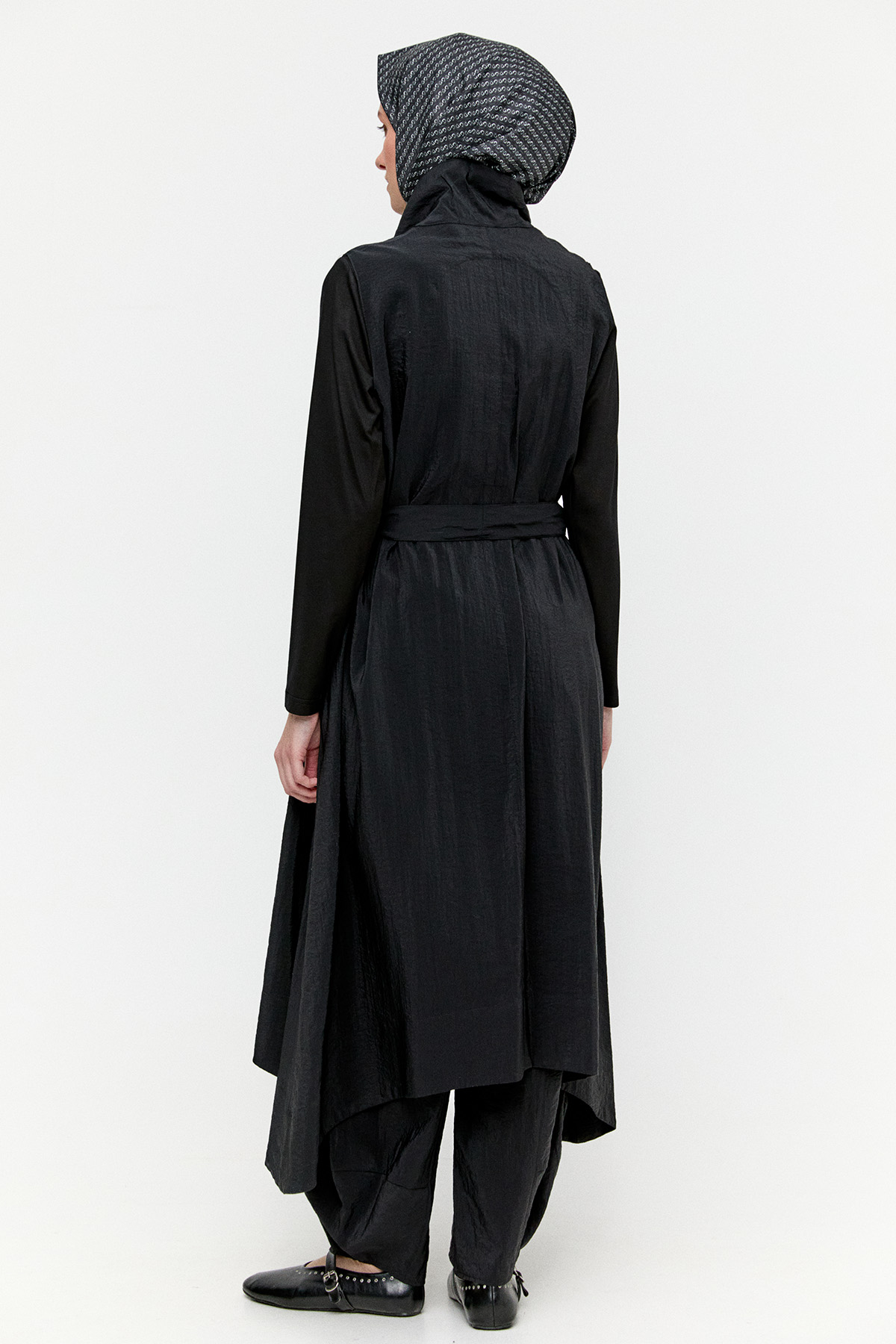 Degaje Yakalı Paraşüt Yelek, Tesettür Giyim