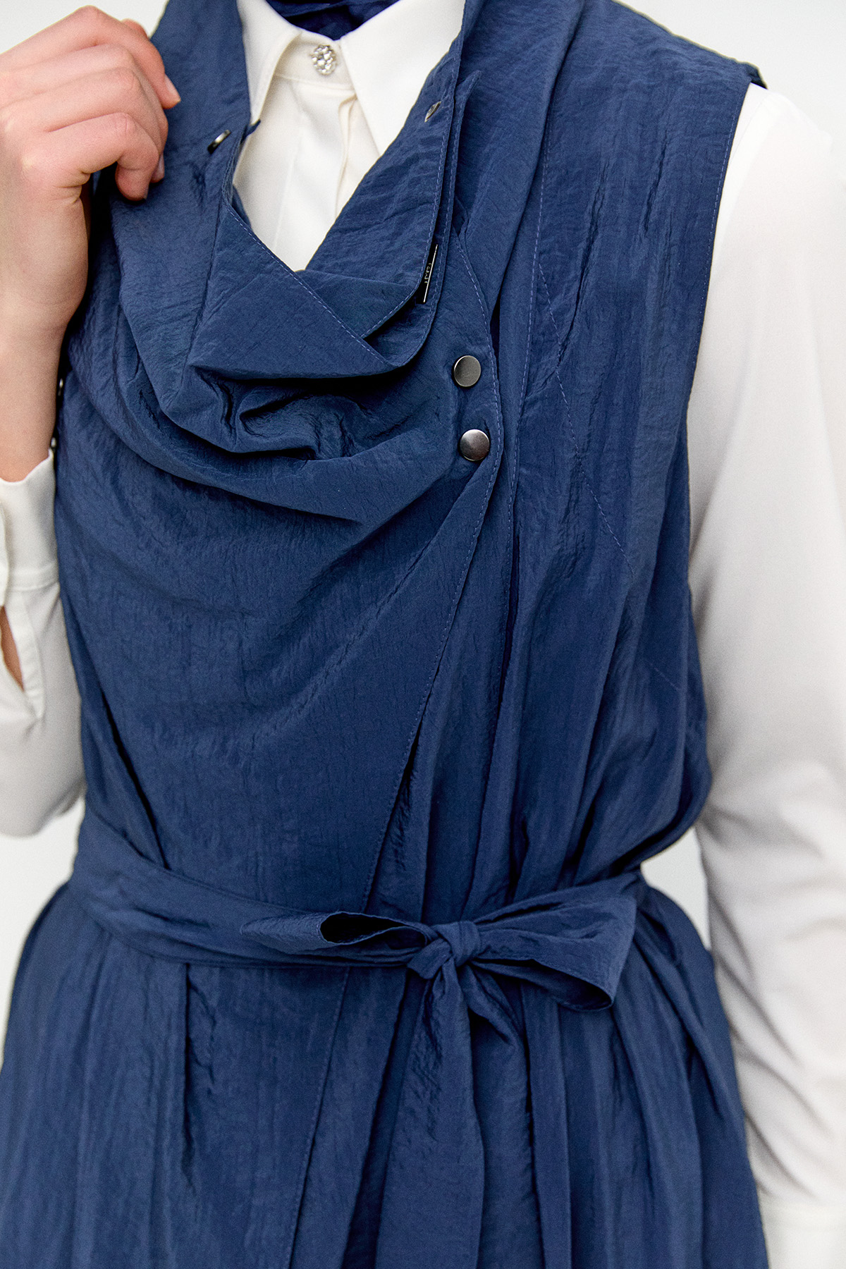 Degaje Yakalı Paraşüt Yelek, Tesettür Giyim