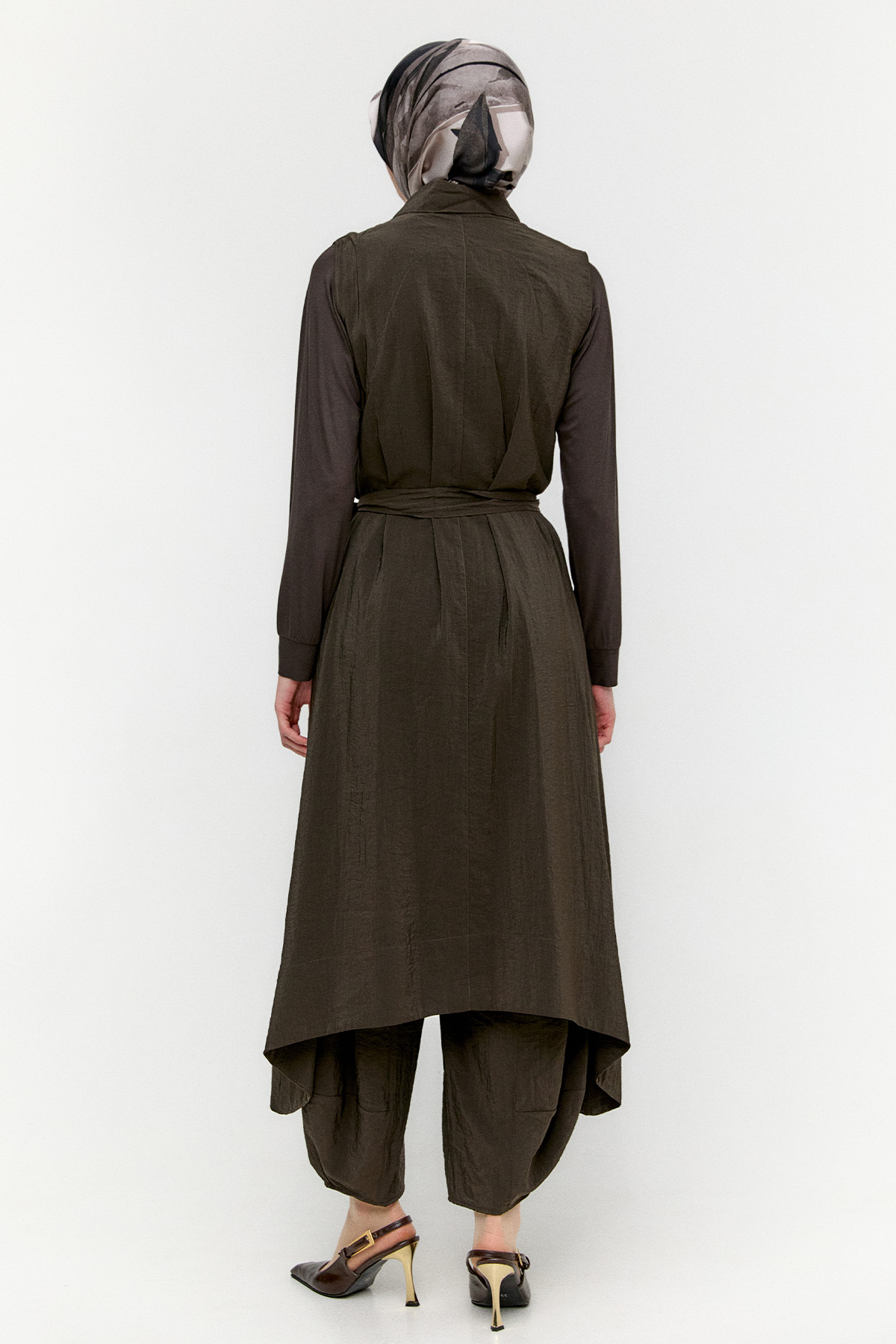 Degaje Yakalı Paraşüt Yelek, Tesettür Giyim