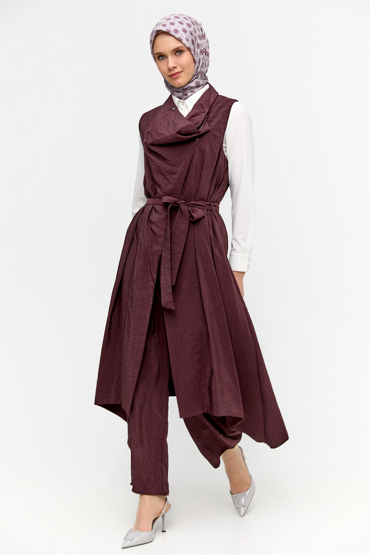 Degaje Yakalı Paraşüt Yelek, Tesettür Giyim