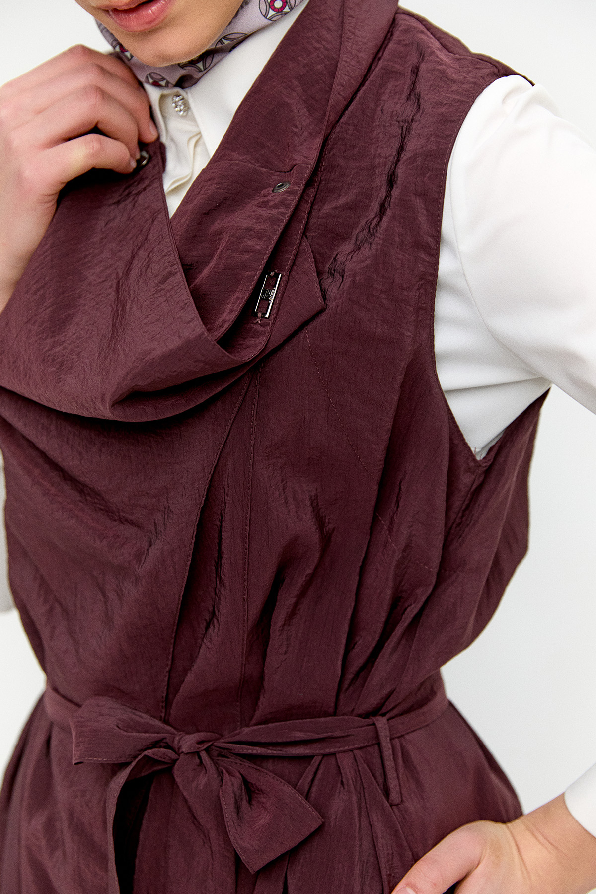 Degaje Yakalı Paraşüt Yelek, Tesettür Giyim