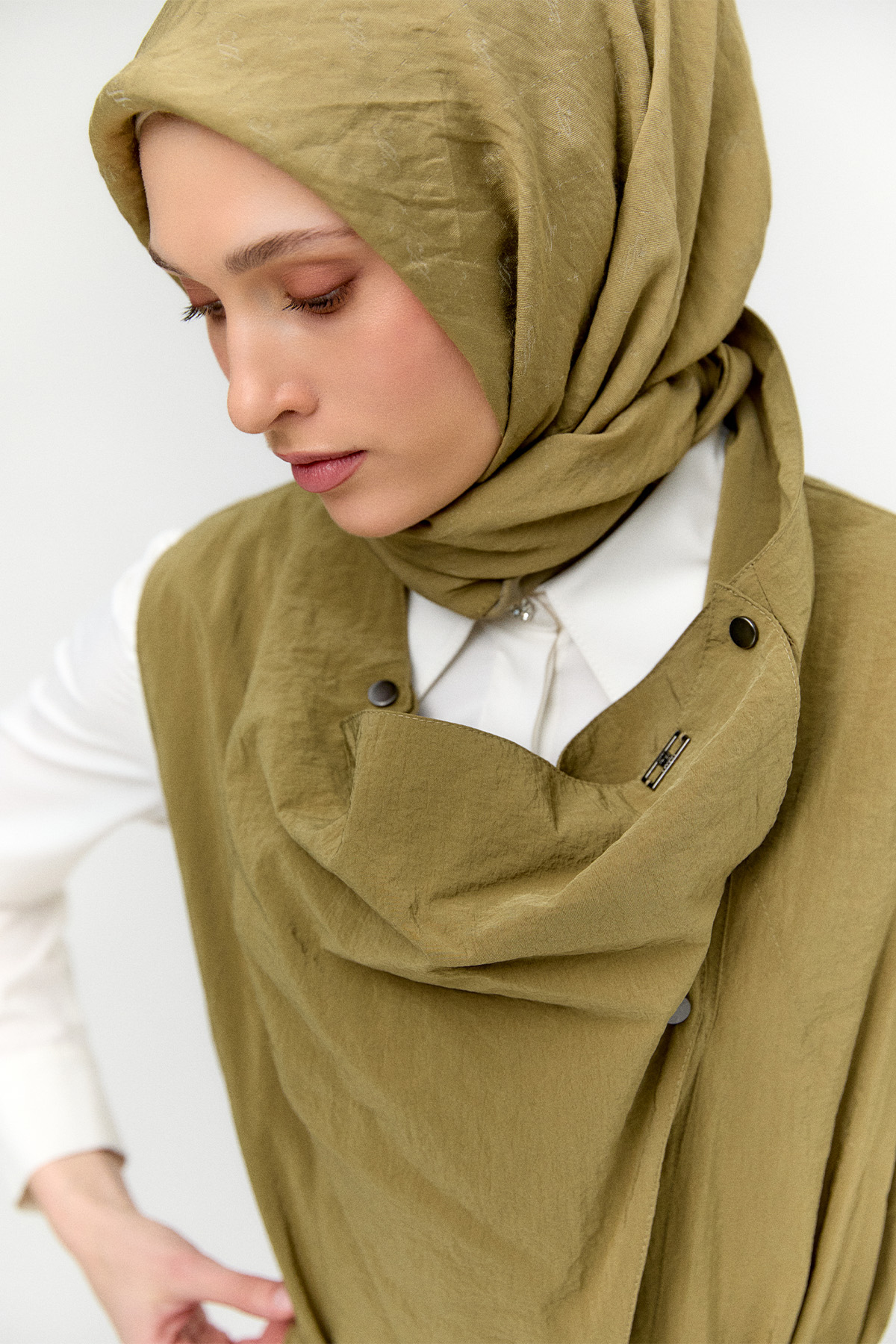 Degaje Yakalı Paraşüt Yelek, Tesettür Giyim