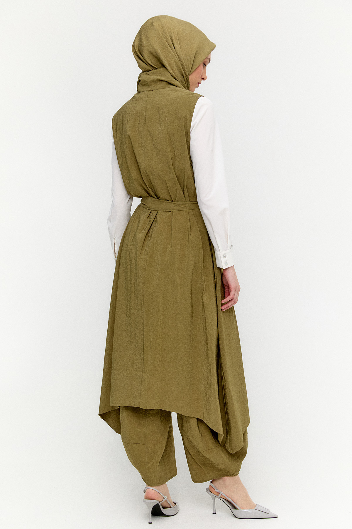 Degaje Yakalı Paraşüt Yelek, Tesettür Giyim