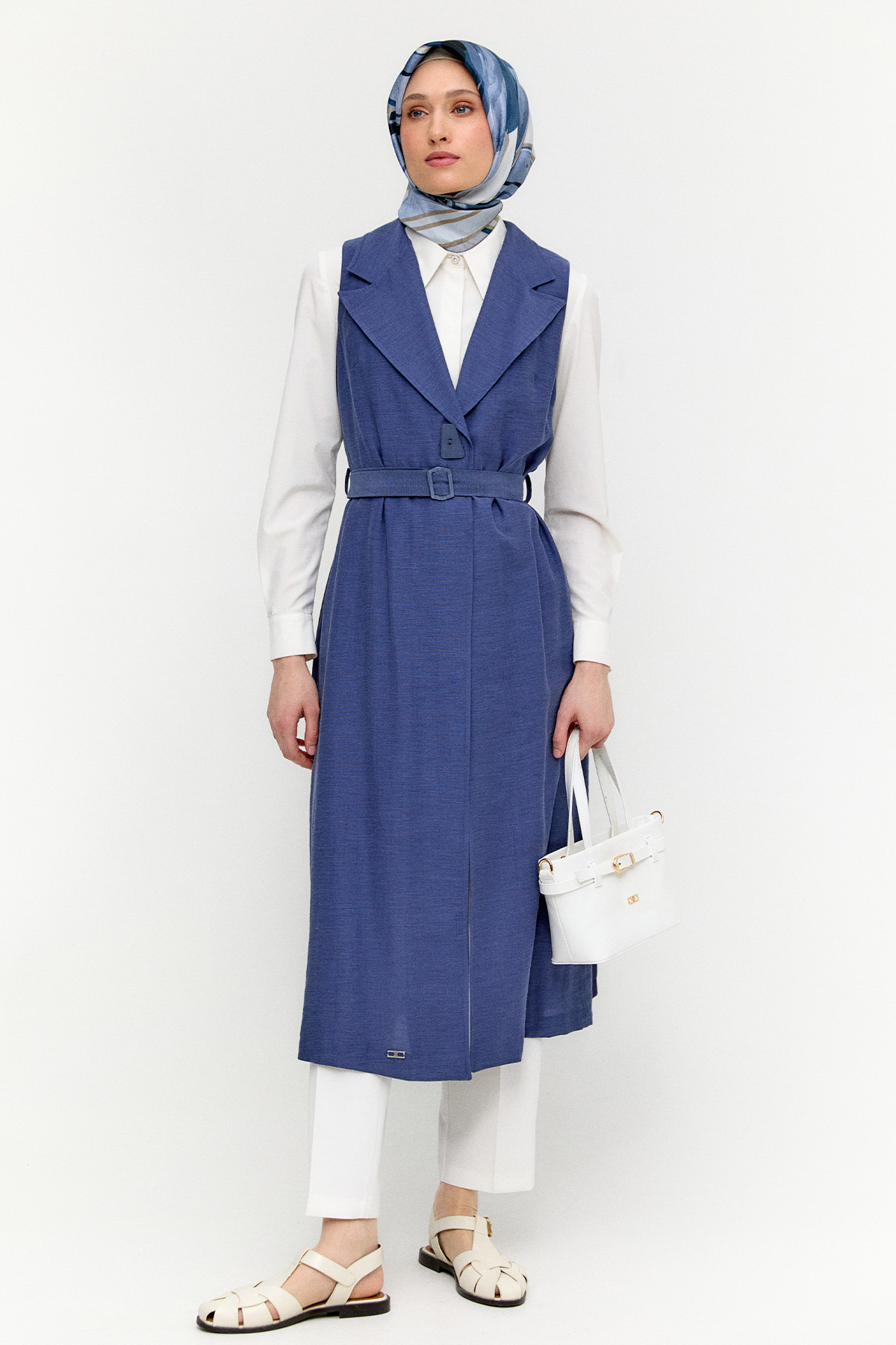 Şifon Sırtlı Ceket Yakalı Yelek, Tesettür Giyim