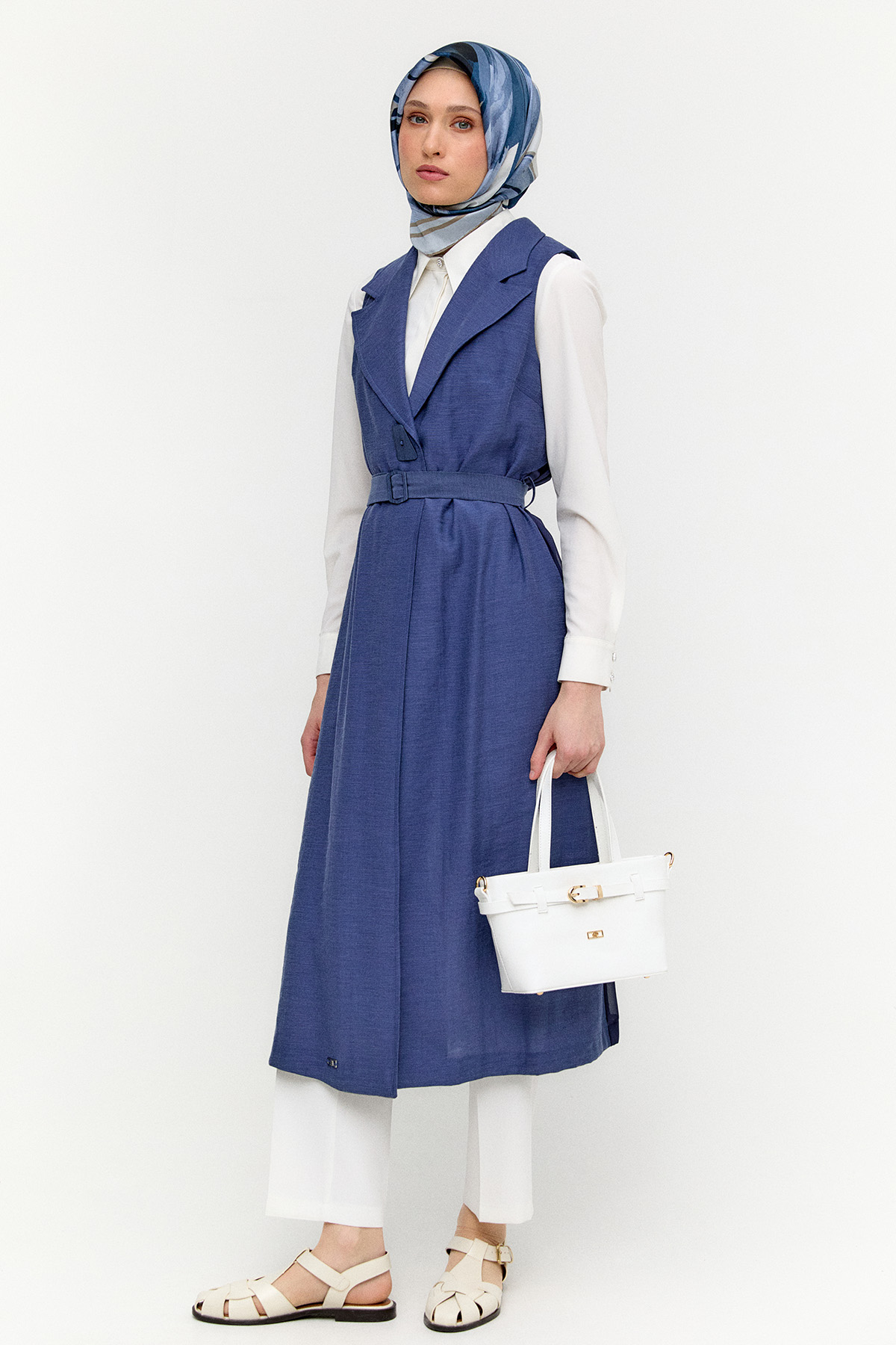 Şifon Sırtlı Ceket Yakalı Yelek, Tesettür Giyim