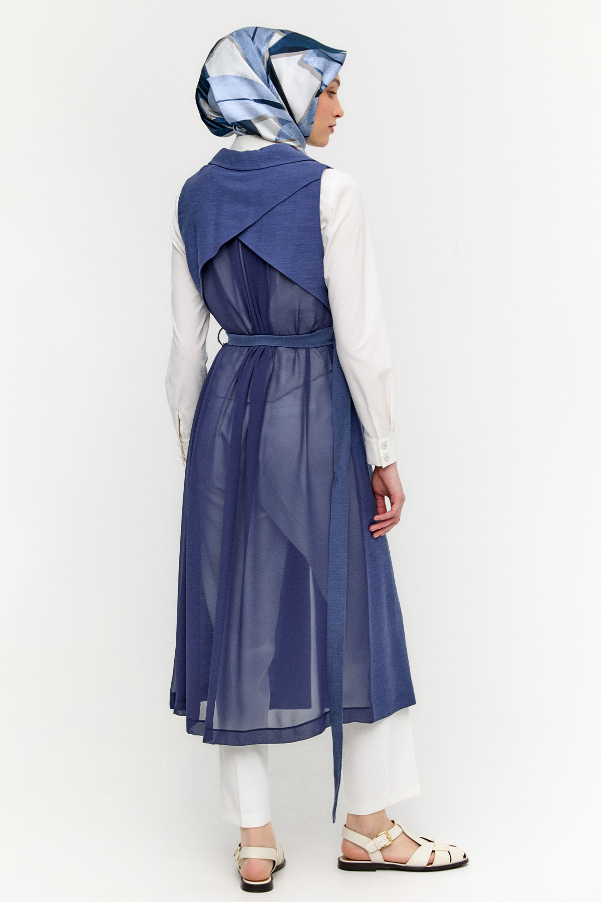 Şifon Sırtlı Ceket Yakalı Yelek, Tesettür Giyim