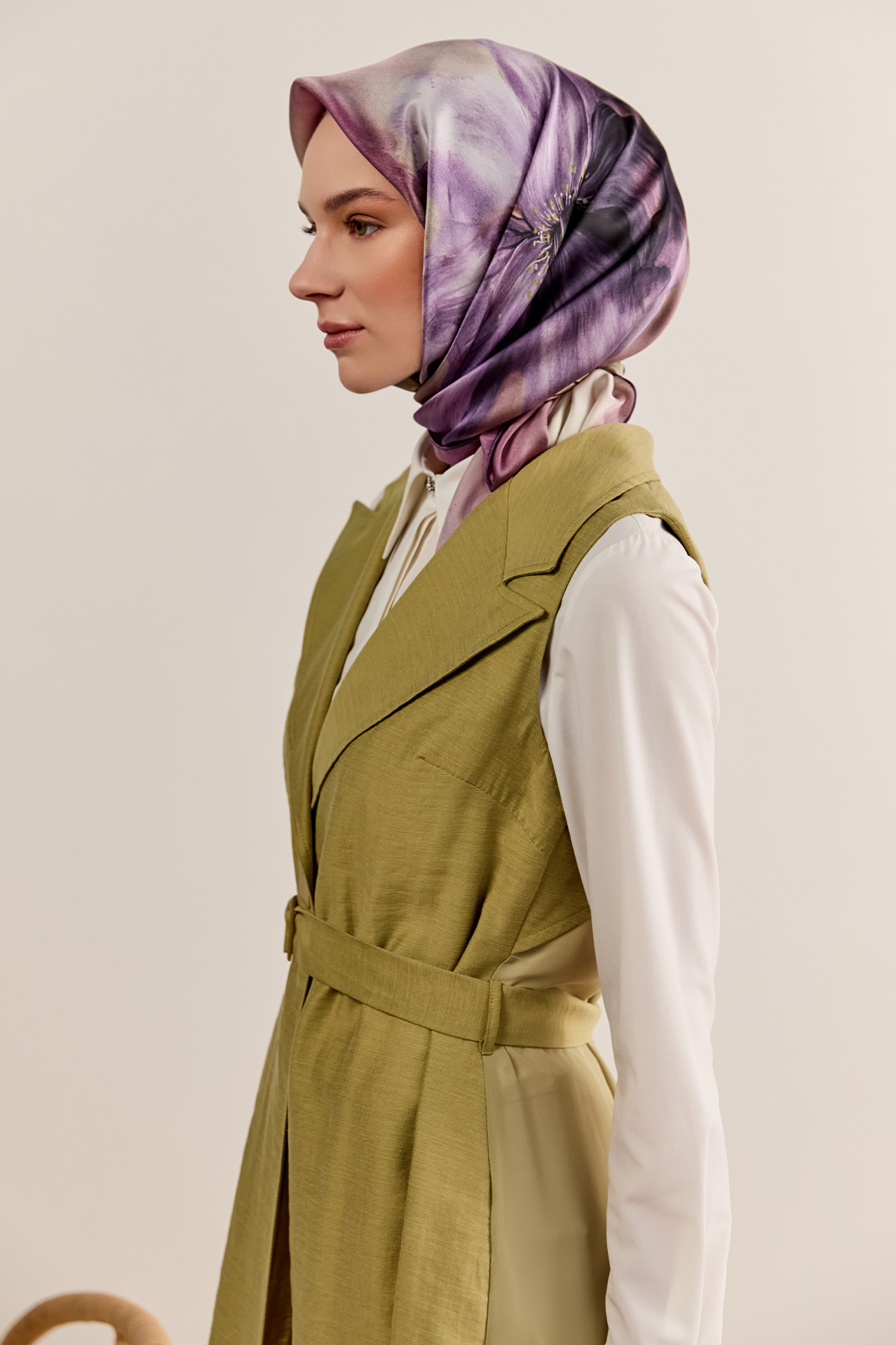 Şifon Sırtlı Ceket Yakalı Yelek, Tesettür Giyim