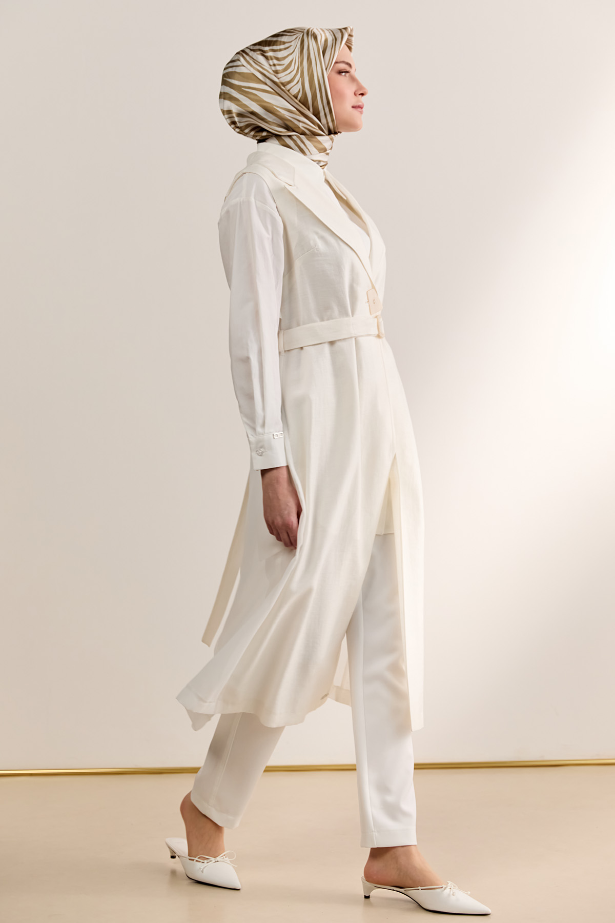 Şifon Sırtlı Ceket Yakalı Yelek, Tesettür Giyim