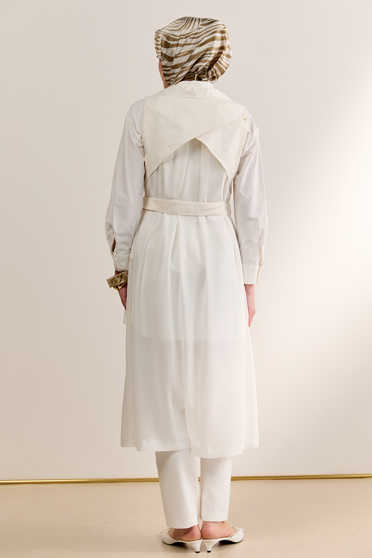 Şifon Sırtlı Ceket Yakalı Yelek, Tesettür Giyim