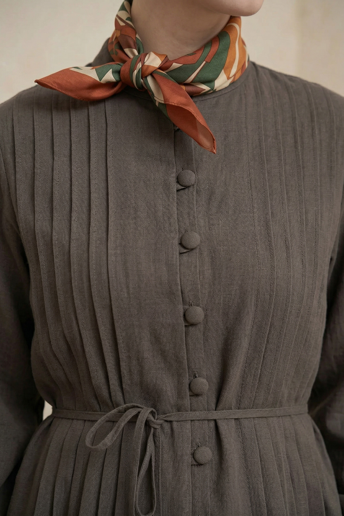 Önü Piliseli Düğmeli Kemer Detaylı Ceket Etek Kadın Takım |  