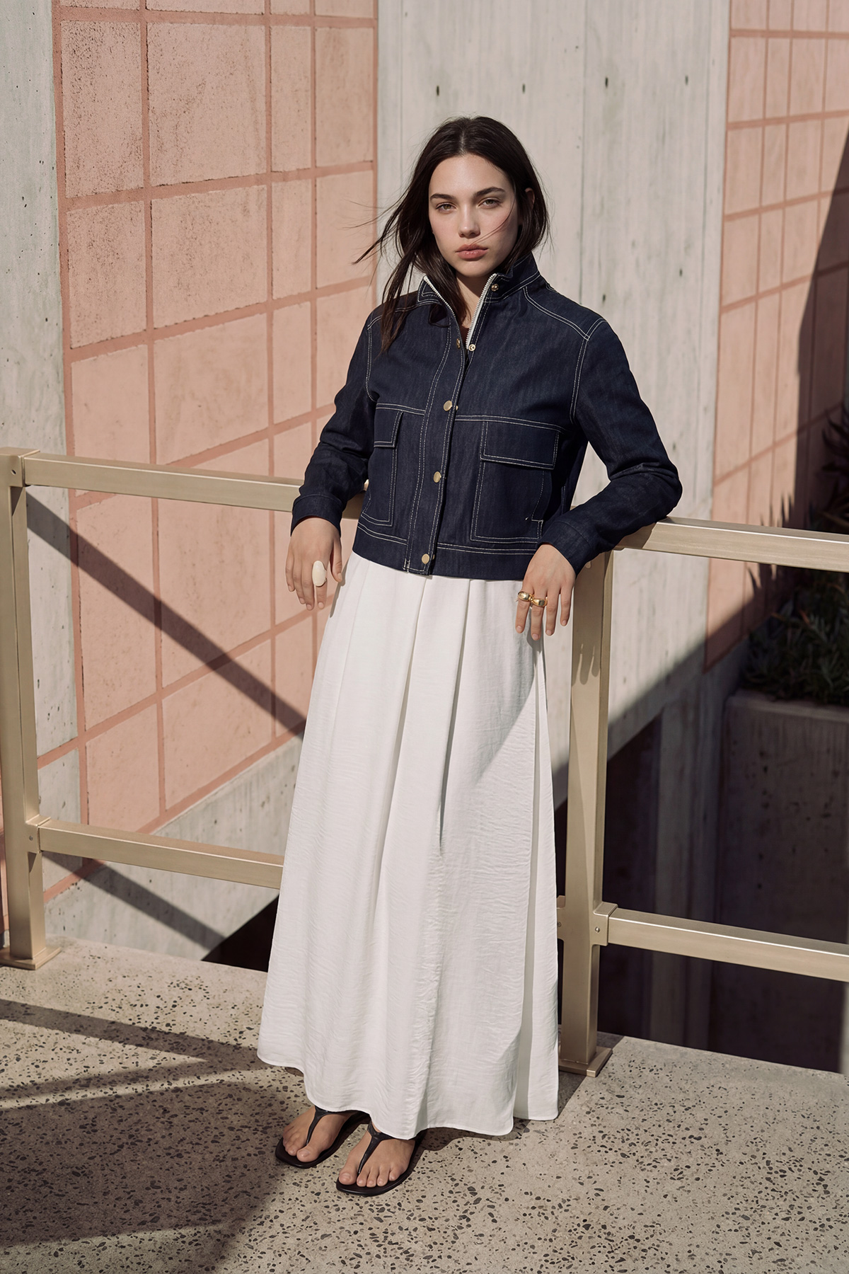 Forza Denim Fermuar Detaylı Düğmeli Ceket Etek Kadın Takım |  