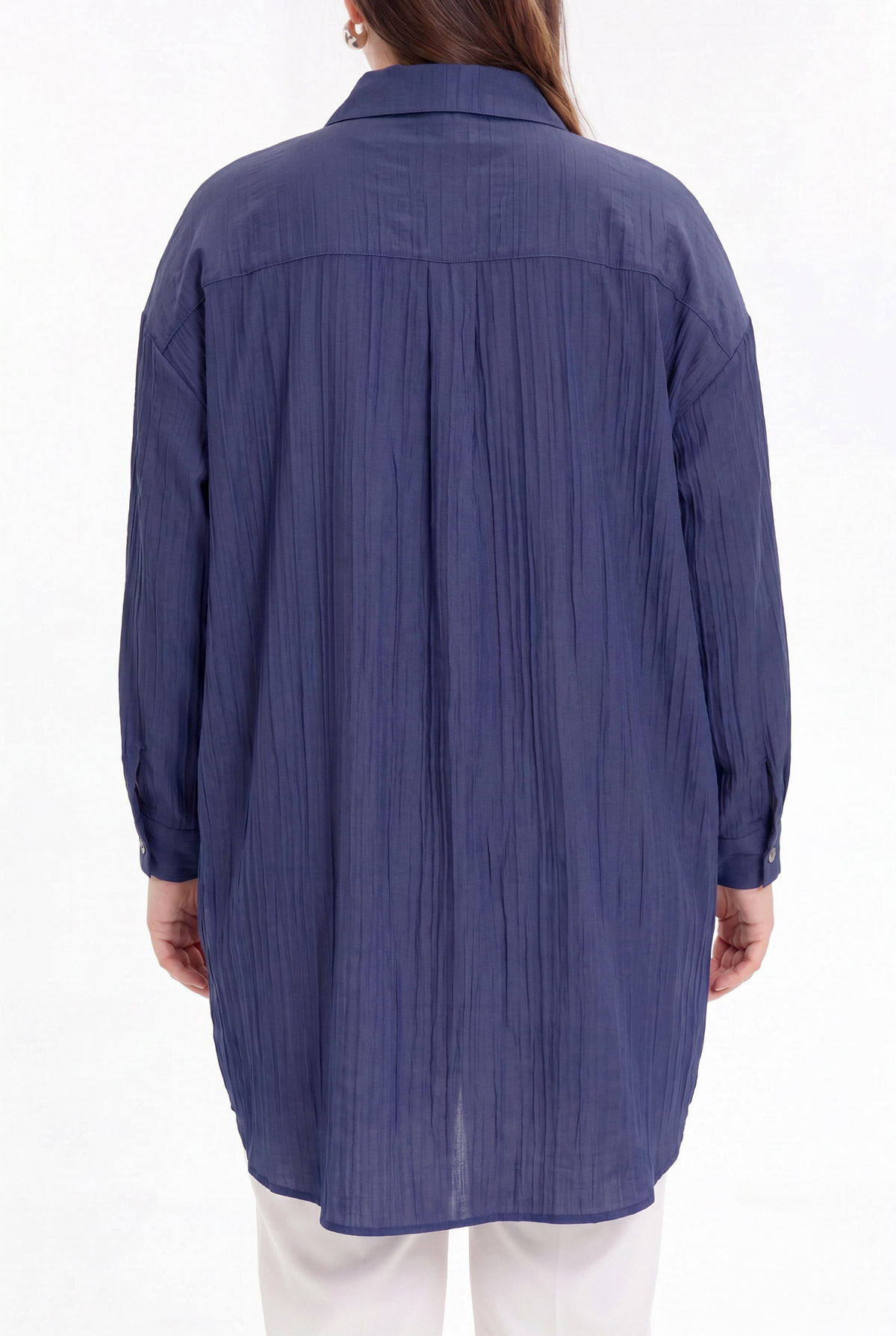 Çilek Kumaş Düğmeli Oversize Kadın Gömlek |  