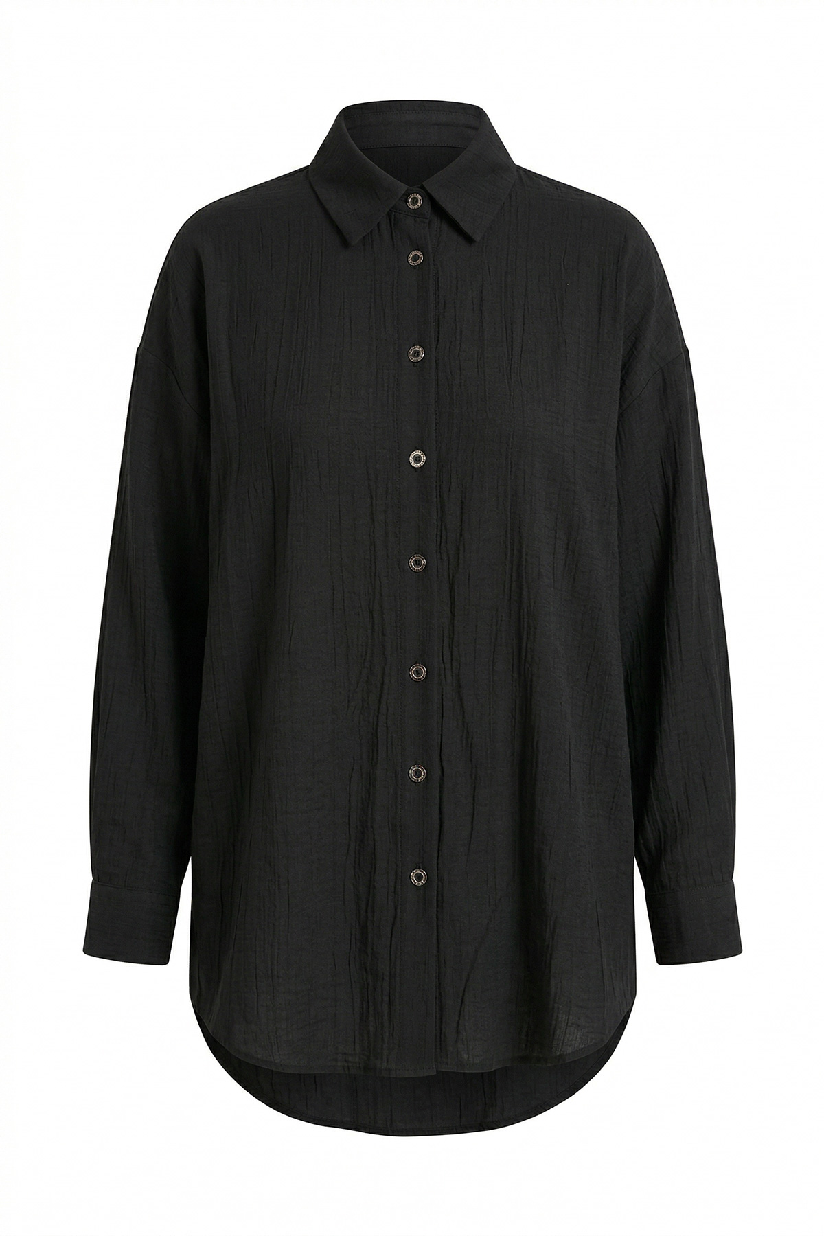 Çilek Kumaş Düğmeli Oversize Kadın Gömlek |  