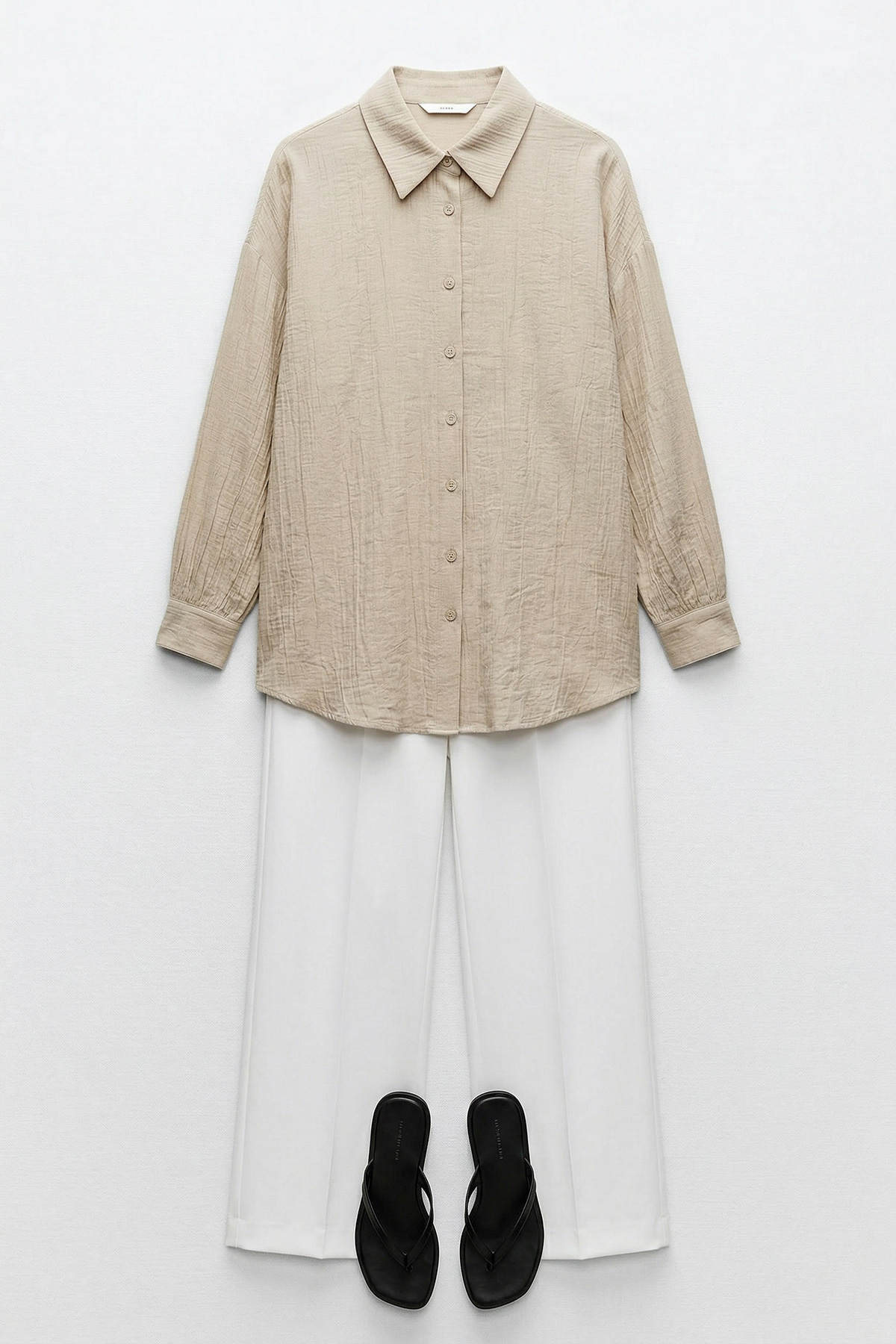 Çilek Kumaş Düğmeli Oversize Kadın Gömlek |  