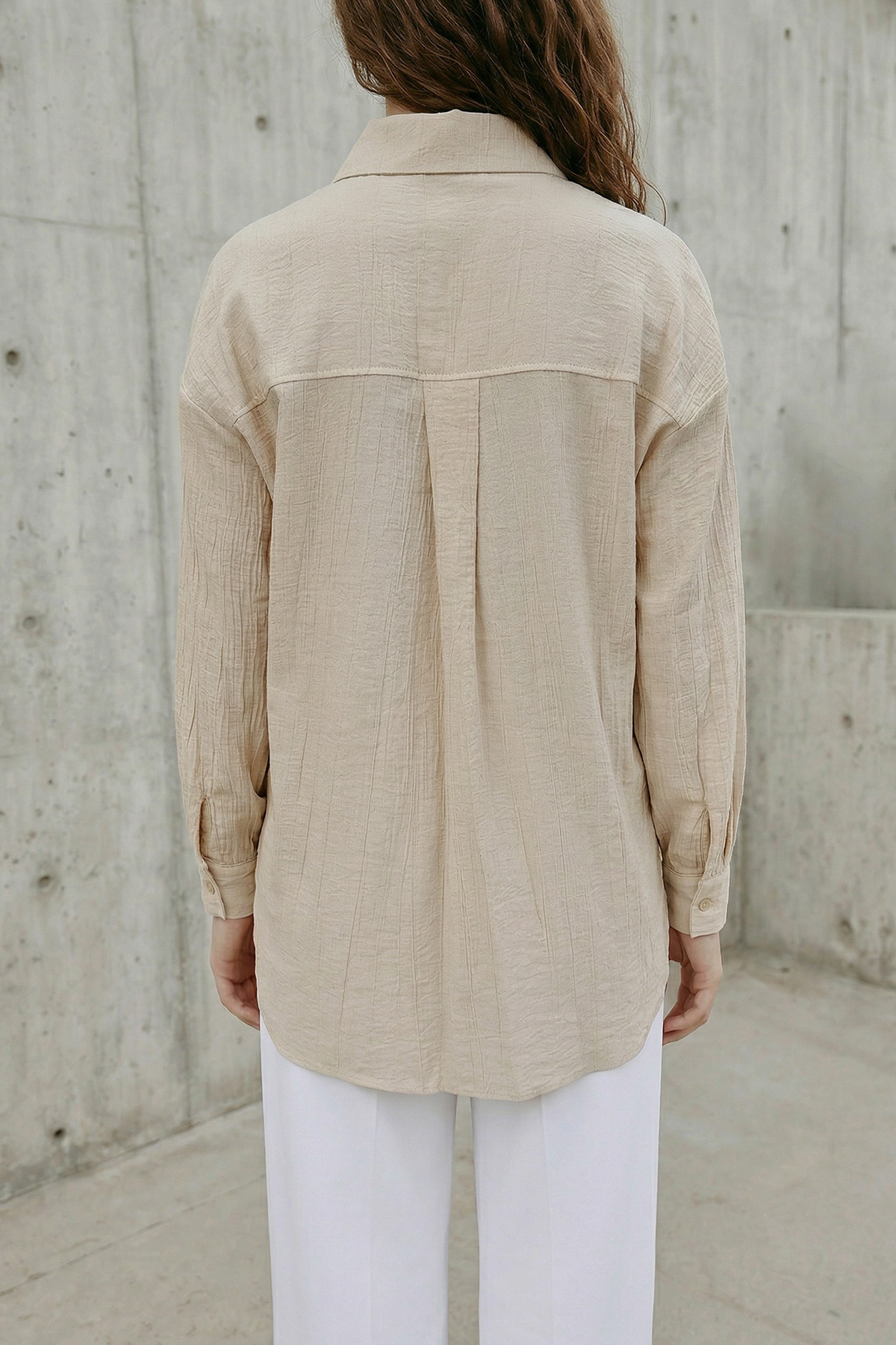 Çilek Kumaş Düğmeli Oversize Kadın Gömlek |  