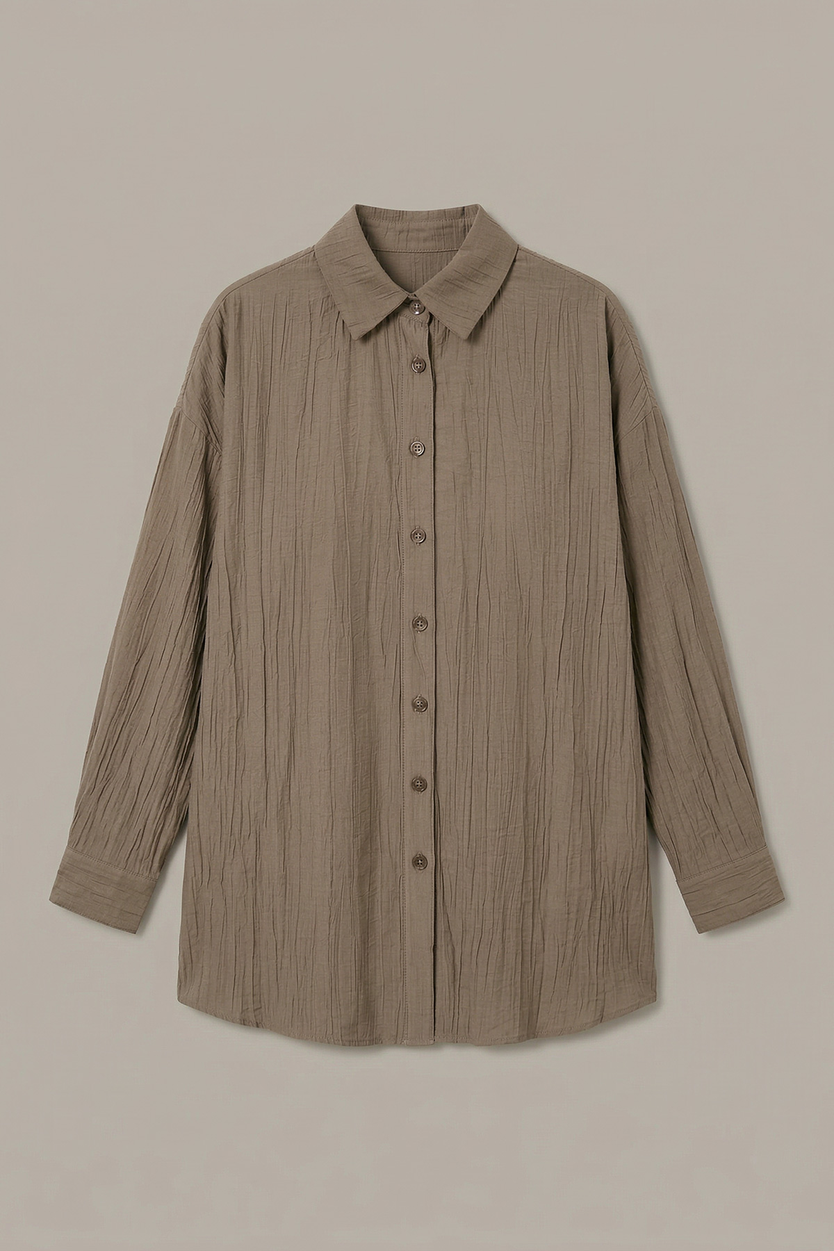 Çilek Kumaş Düğmeli Oversize Kadın Gömlek |  