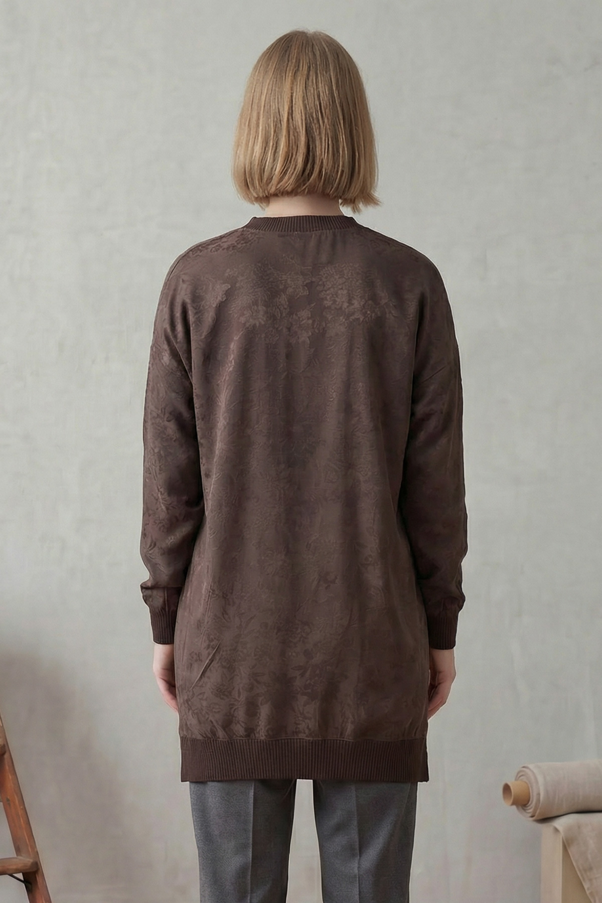 Baskılı Jakar Kumaş Yırtmaç Detaylı Kadın Tunik |  