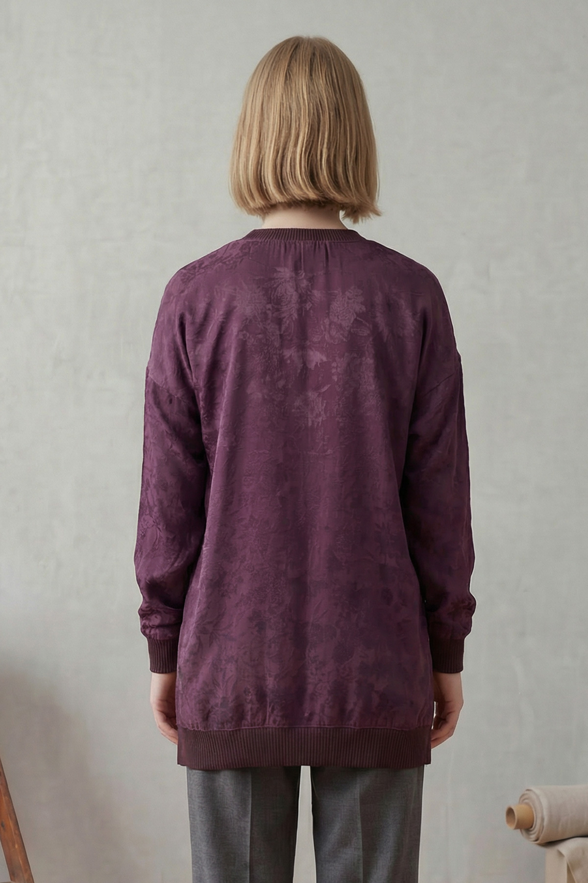 Baskılı Jakar Kumaş Yırtmaç Detaylı Kadın Tunik |  