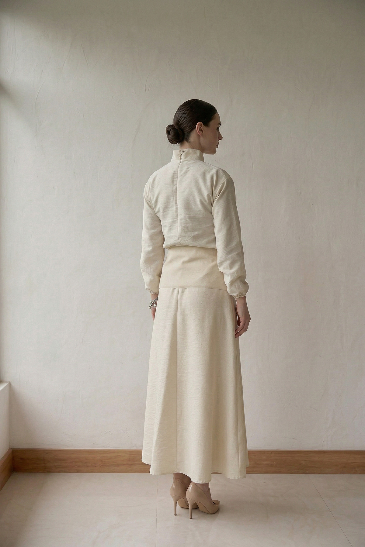 Fly Cupra Kumaş Korsaj Bel Detaylı Bluz Etek Kadın Takım |  