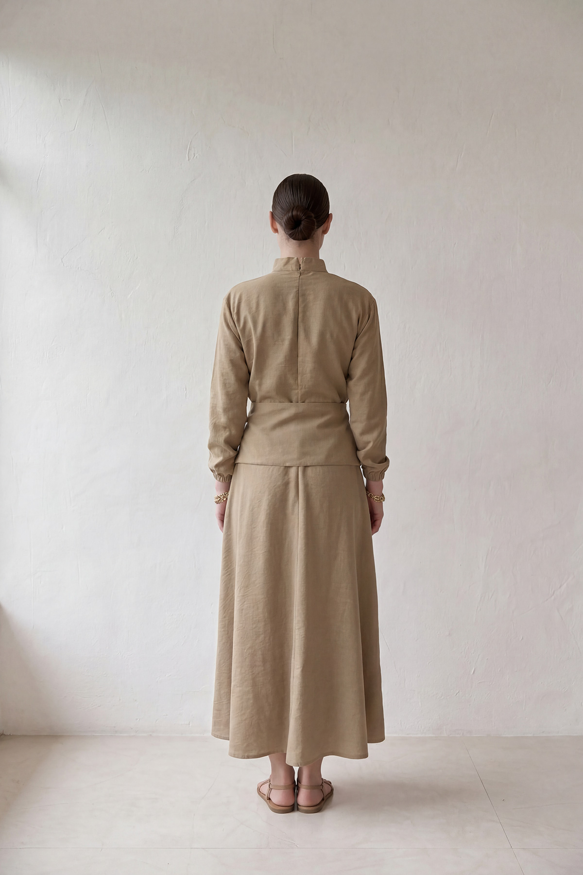 Fly Cupra Kumaş Korsaj Bel Detaylı Bluz Etek Kadın Takım |  