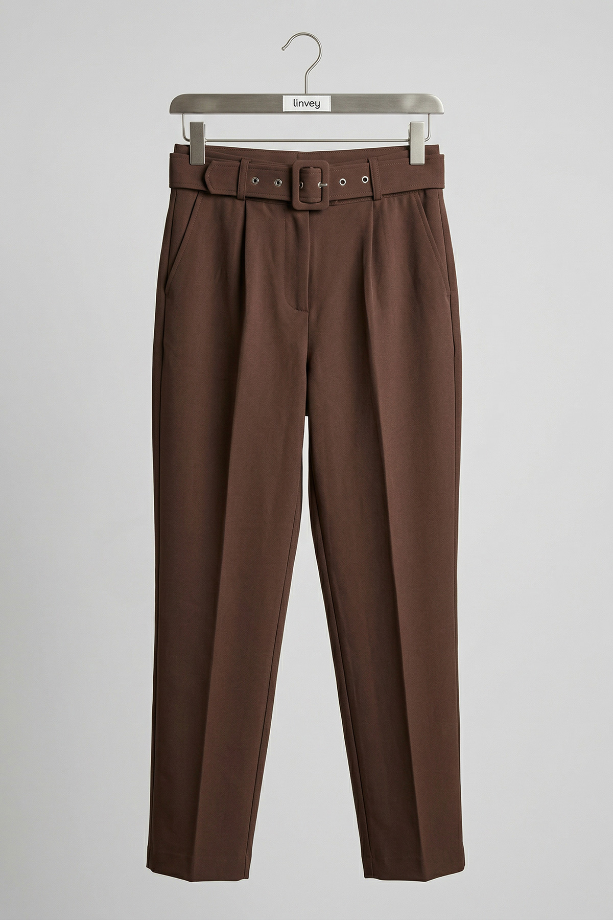 Kalın Kemerli Havuç Paça Kumaş Kadın Pantolon |  