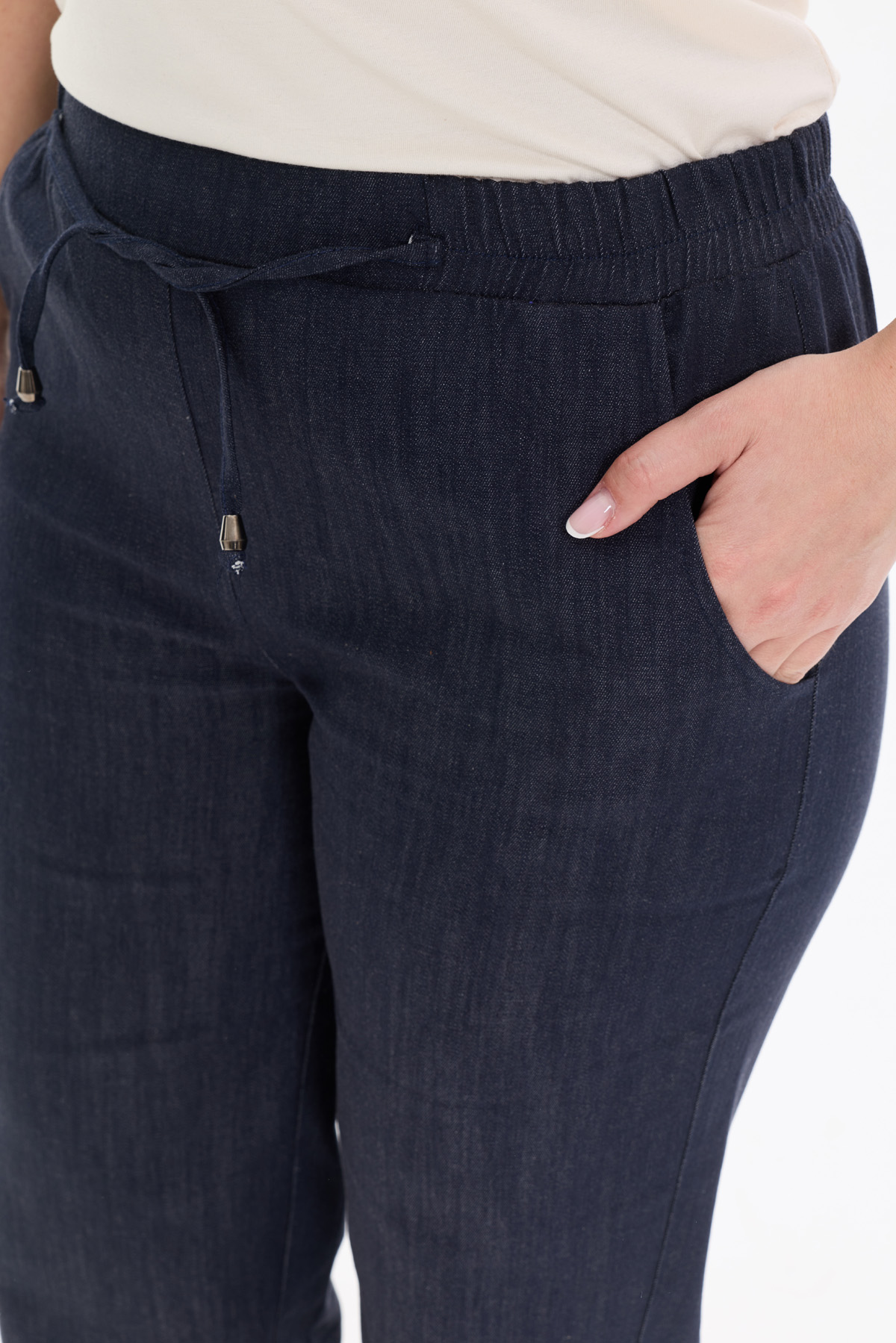 Kot Bel Lastik Detaylı Kadın Pantolon |  