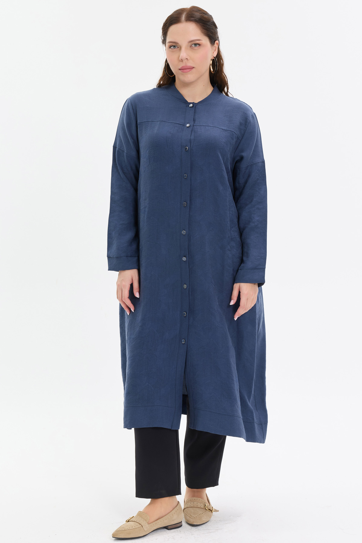 Düğmeli Rahat Kalıp Giy-Çık Kap Kadın |  