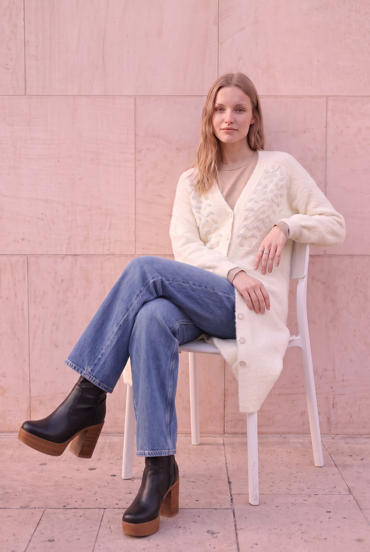ANGORA BONCUK DETAYLI HIRKA | Linvey 