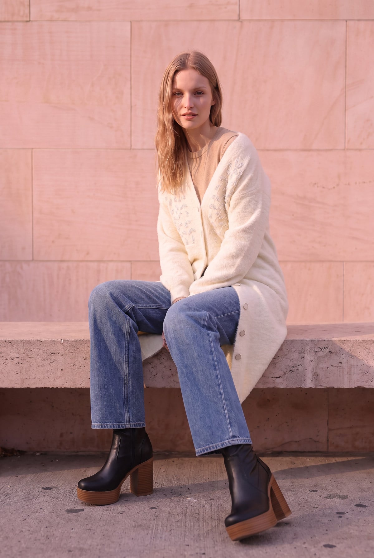 ANGORA BONCUK DETAYLI HIRKA | Linvey 
