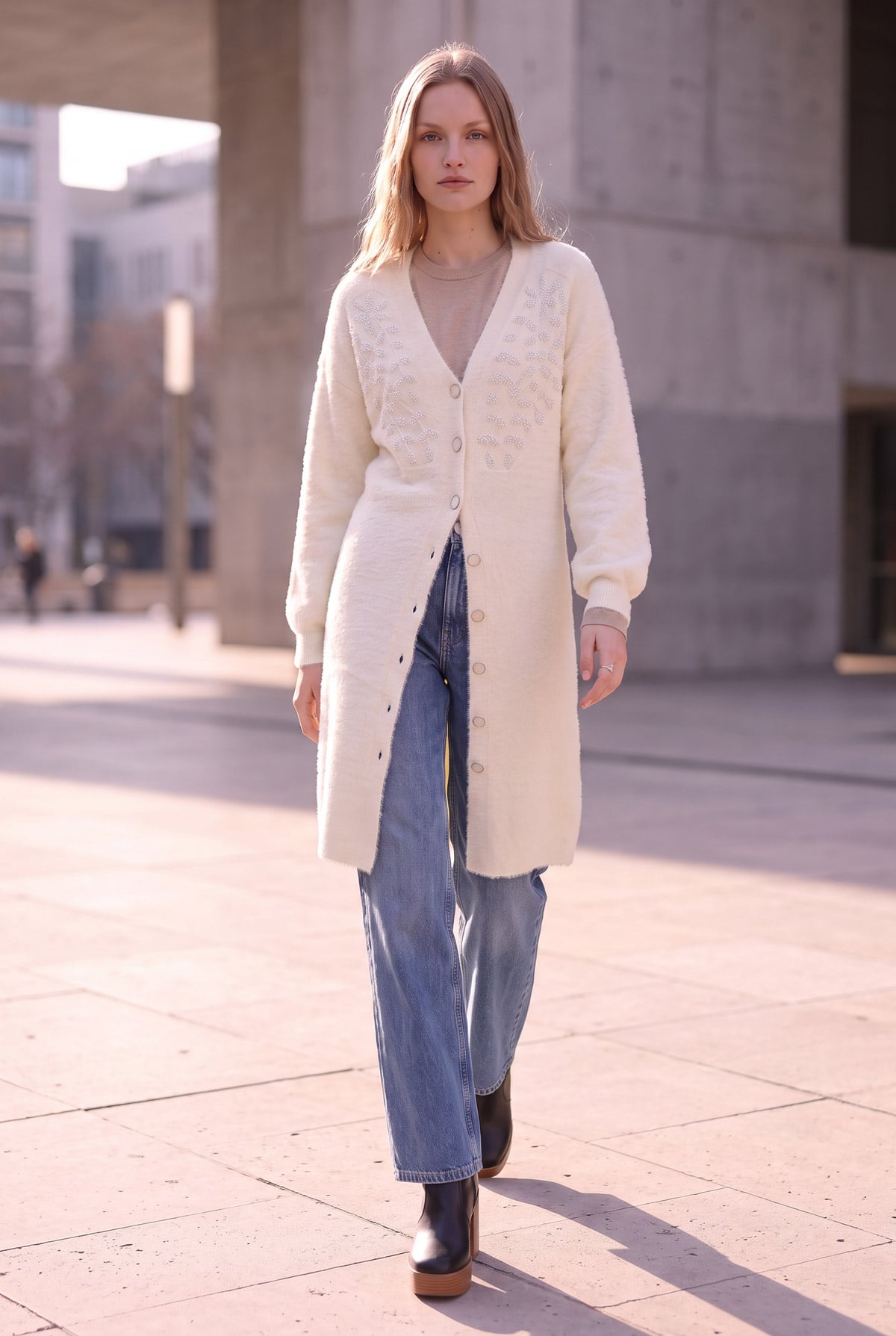 ANGORA BONCUK DETAYLI HIRKA | Linvey 
