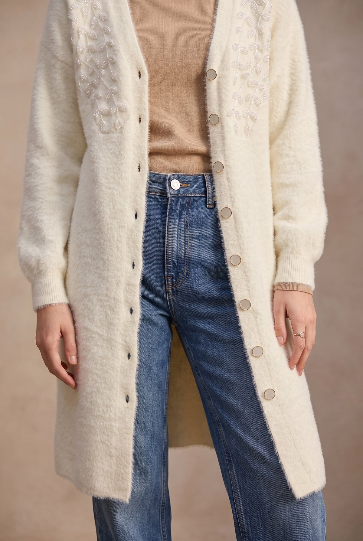 ANGORA BONCUK DETAYLI HIRKA | Linvey 