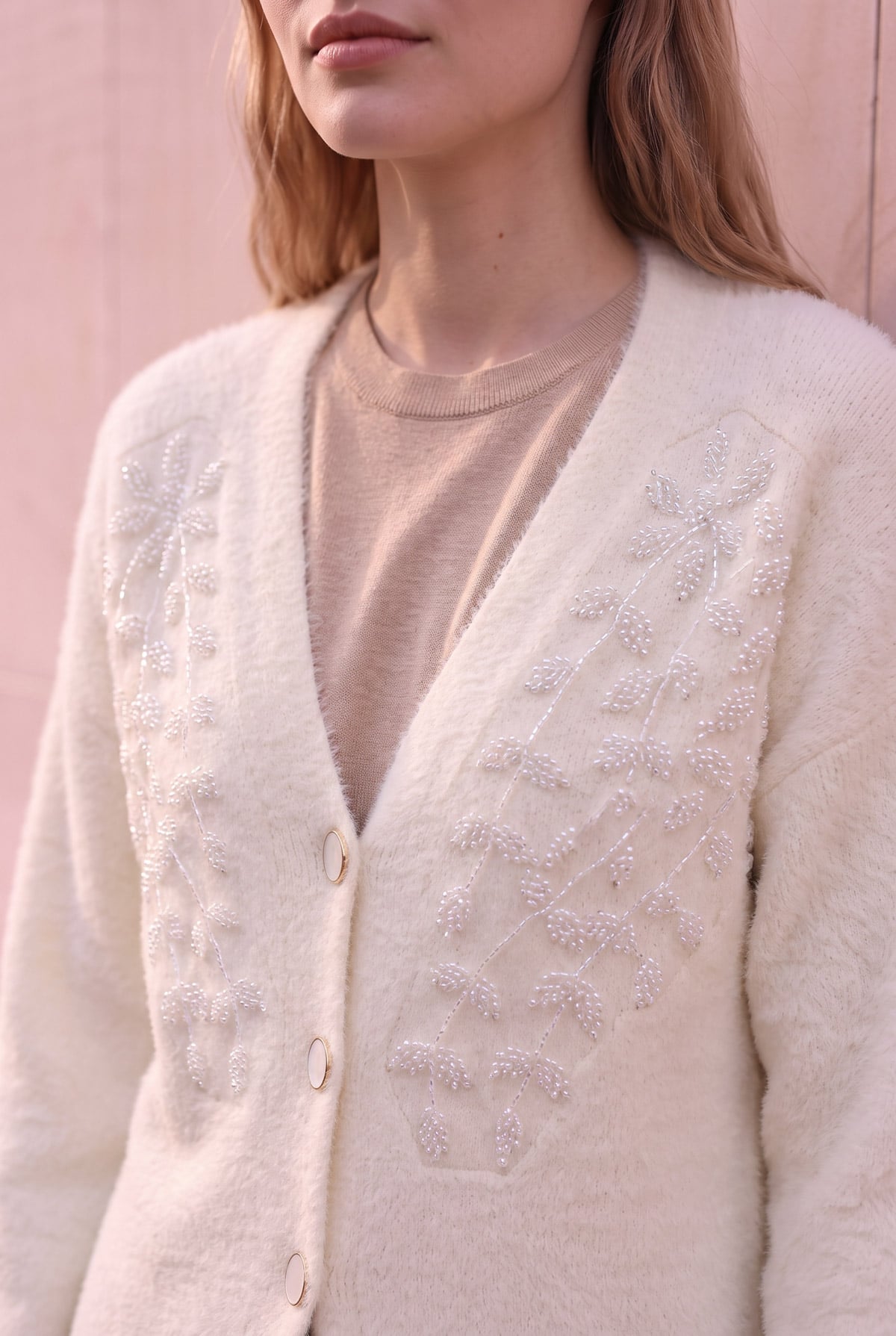 ANGORA BONCUK DETAYLI HIRKA | Linvey 
