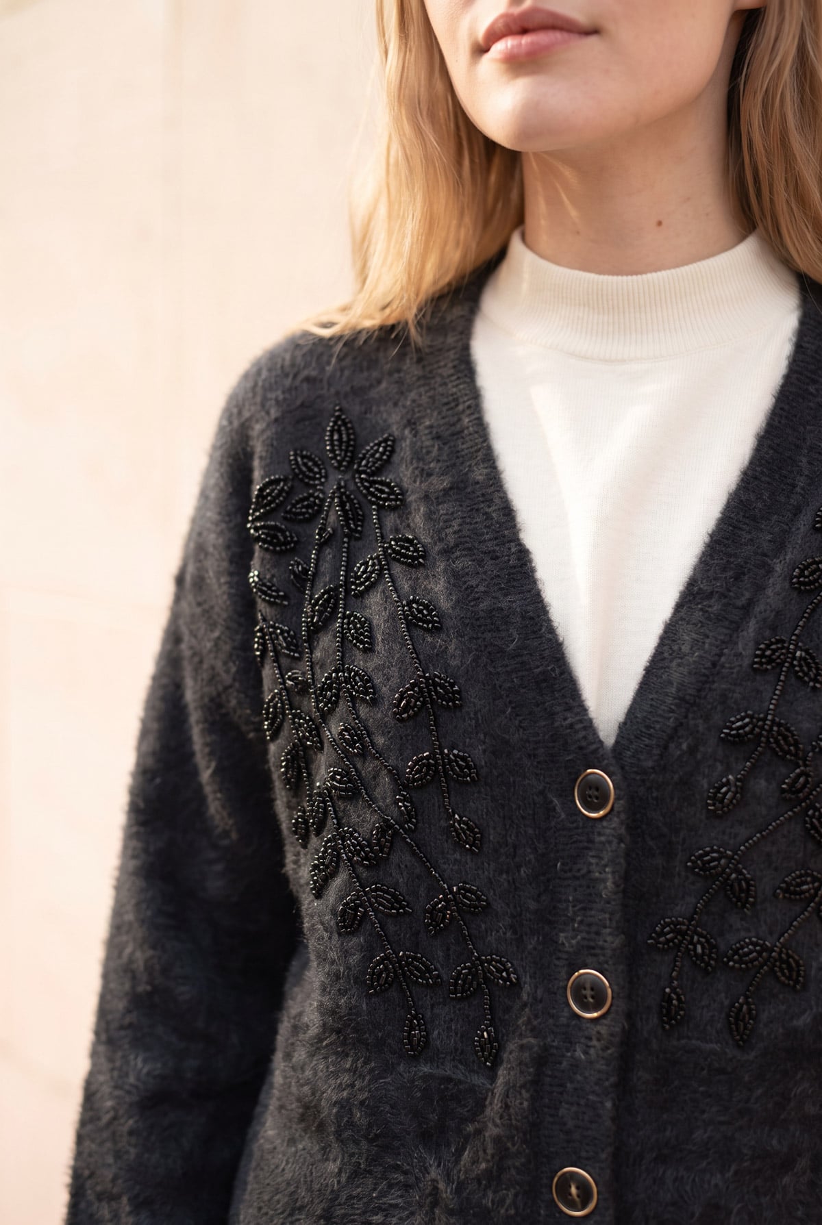 ANGORA BONCUK DETAYLI HIRKA | Linvey 
