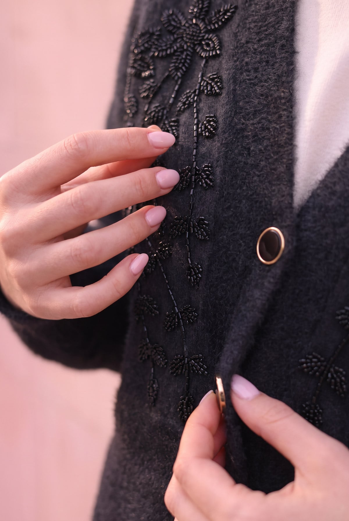 ANGORA BONCUK DETAYLI HIRKA | Linvey 